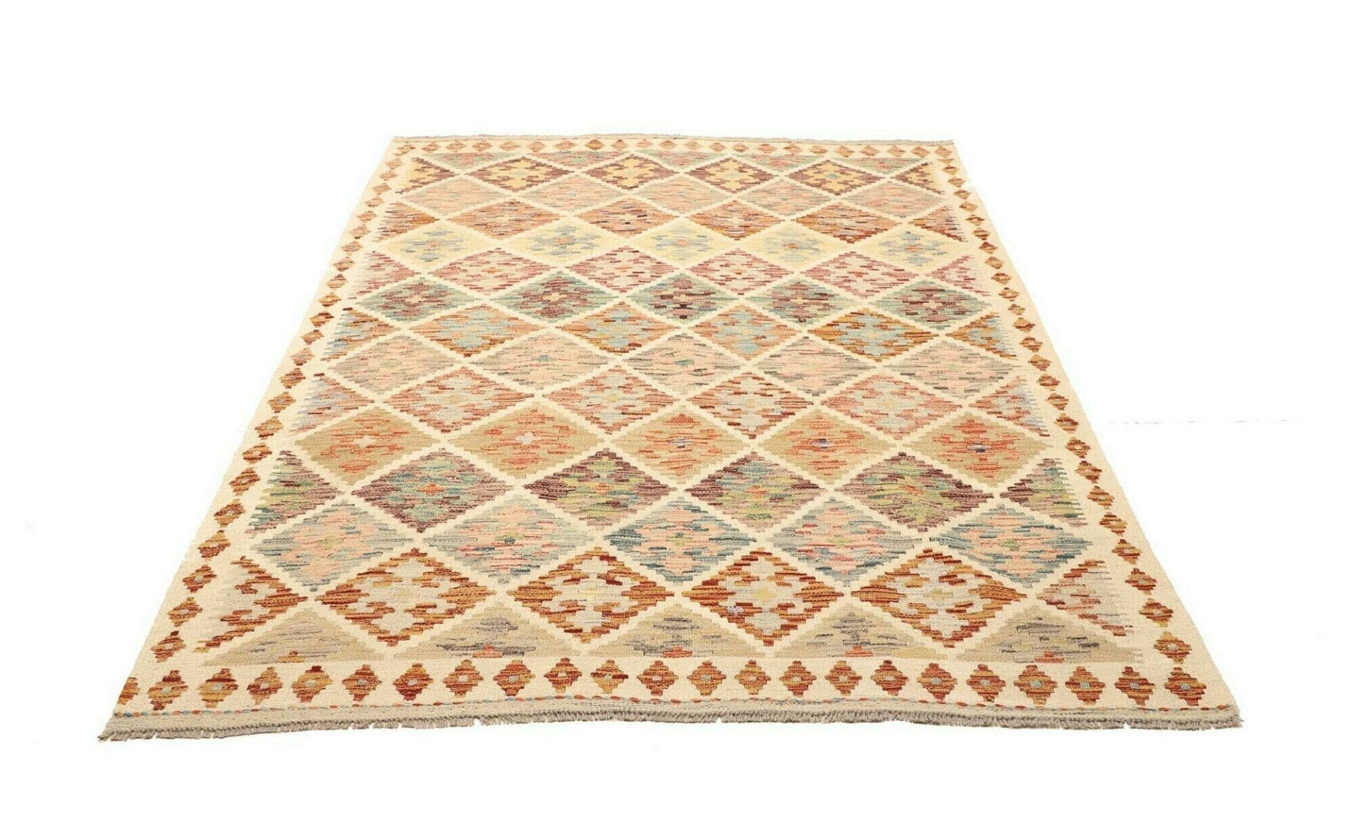 Hand-Woven Wool Kilim Pakistani Rug, 151 × 196 cm