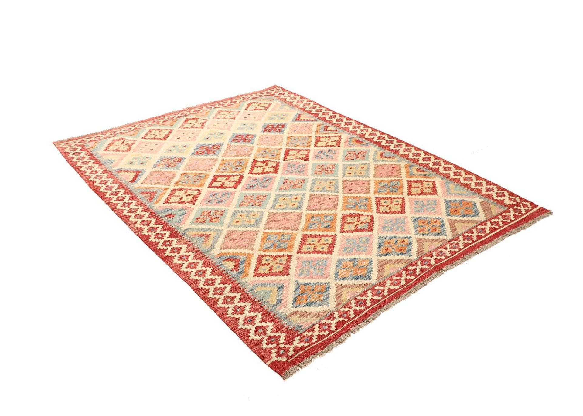 kelim-teppich-161-x-204-cm-handgewebt-rustikales-flair-wolle-2 Kilim Pakistani Rug 161 × 204 cm, Wool, hand-woven