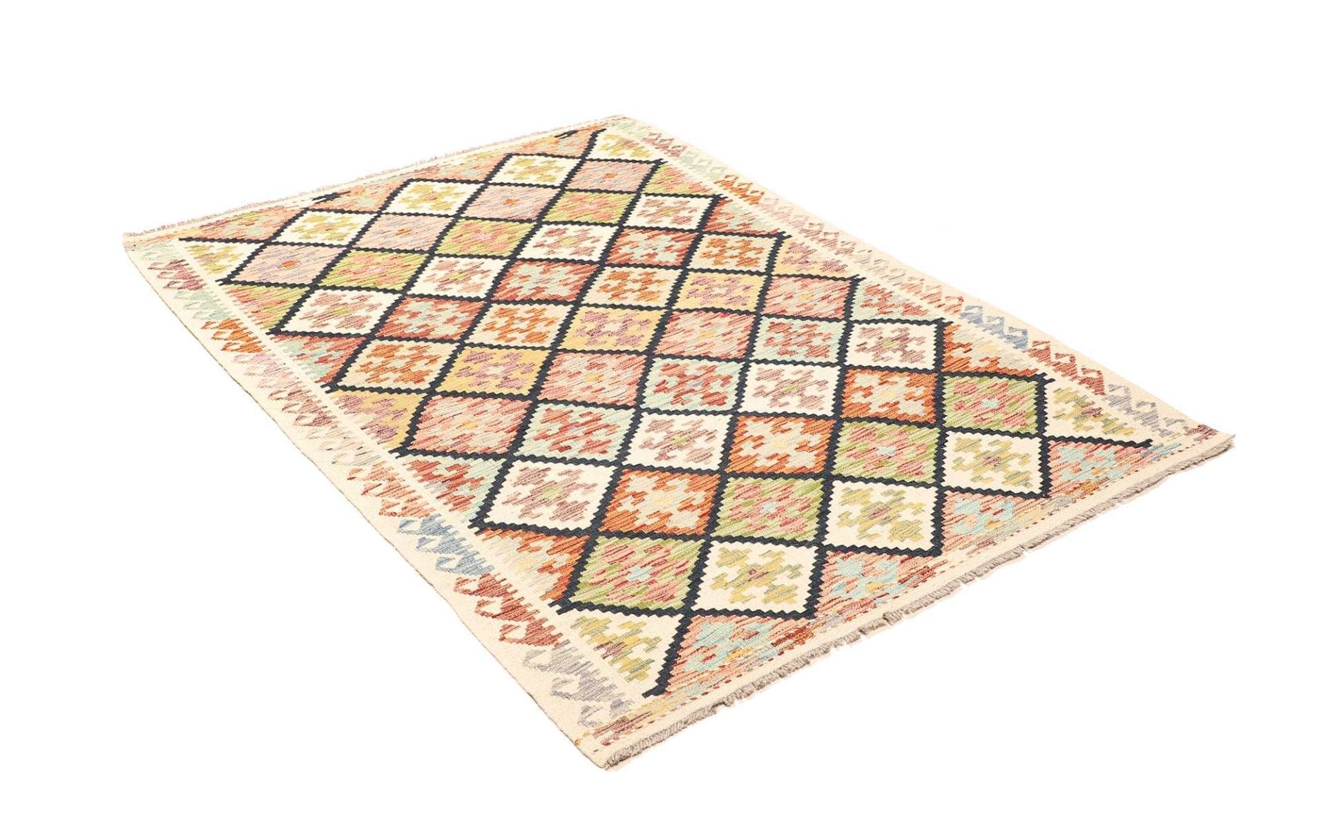 Hand-Woven Wool Kilim Pakistani Rug, 129 × 182 cm