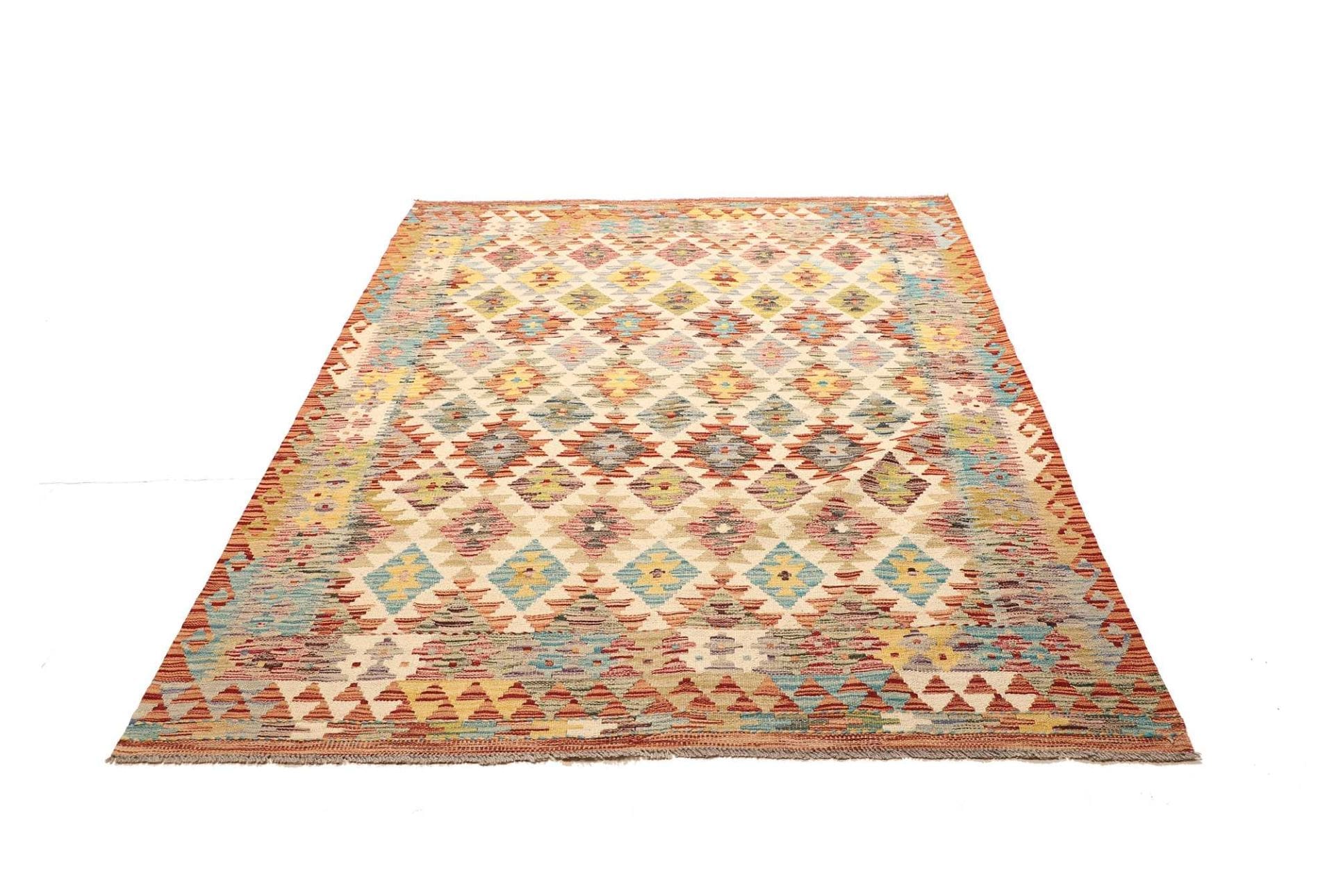 Hand-Woven Wool Kilim Pakistani Rug, 157 × 204 cm