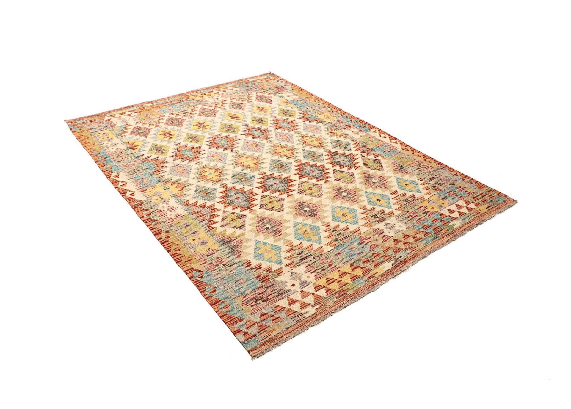 Hand-Woven Wool Kilim Pakistani Rug, 157 × 204 cm