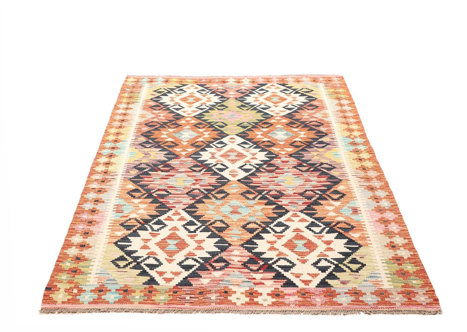 kelim-teppich-123-x-185-cm-handgewebt-rustikales-flair-1 Kilim Pakistani Rug — hand-woven, 123 × 185 cm, Wool