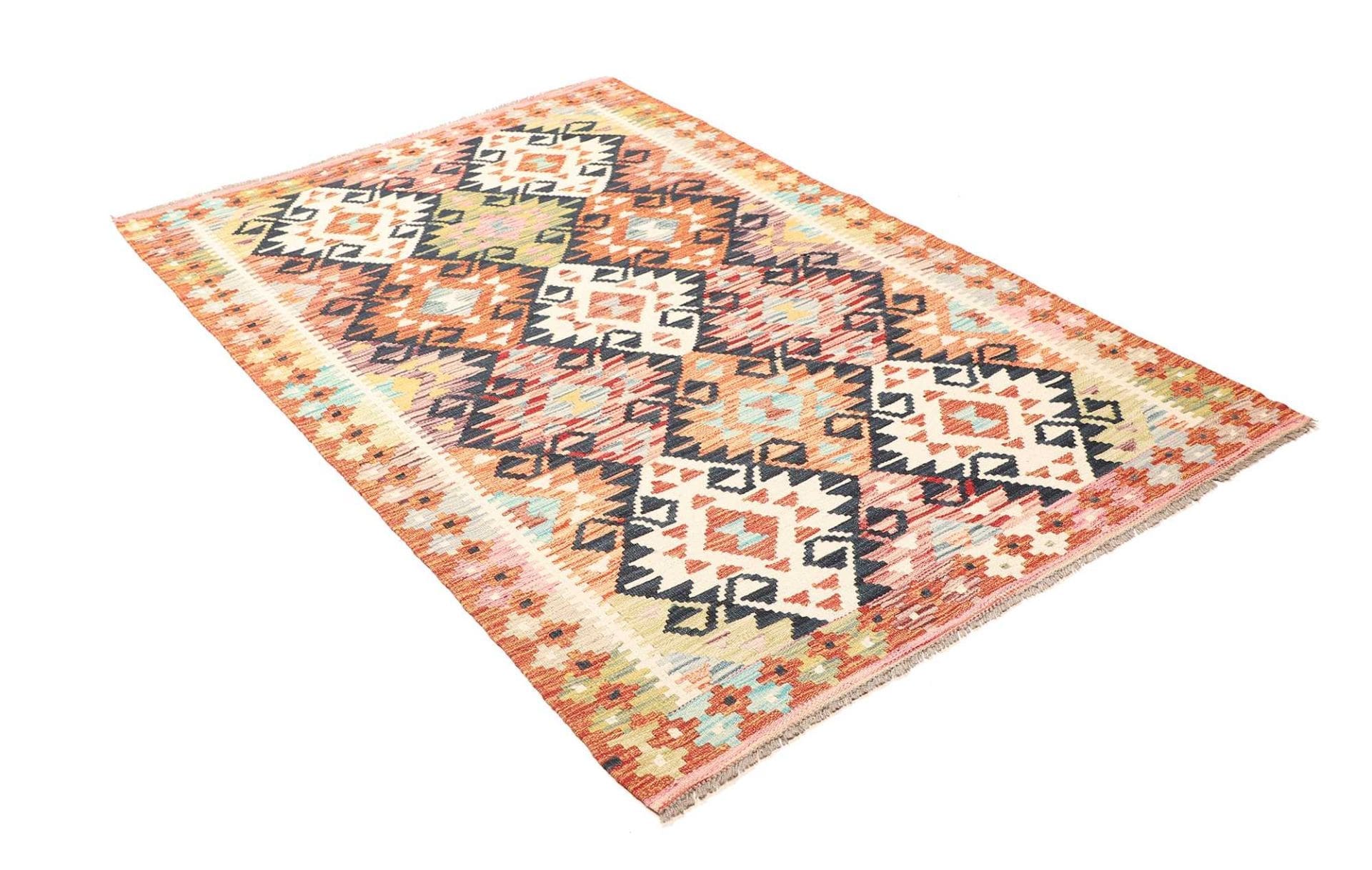 kelim-teppich-123-x-185-cm-handgewebt-rustikales-flair-2 Kilim Pakistani Rug — hand-woven, 123 × 185 cm, Wool