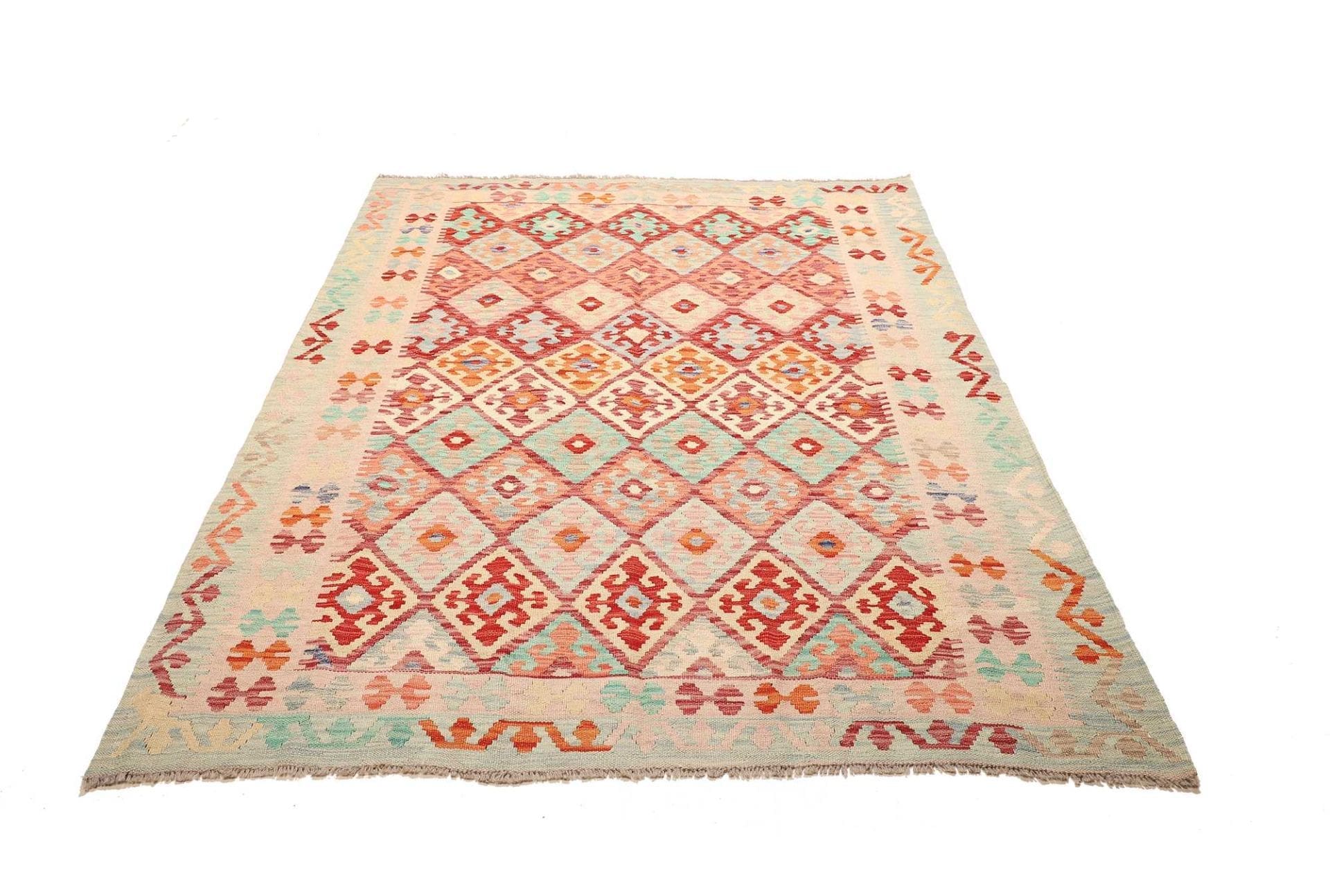 orientteppich-kelim-159-x-197-cm-aus-wolle-handgewebt-1 Hand-Woven Wool Kilim Pakistani Rug, 159 × 197 cm