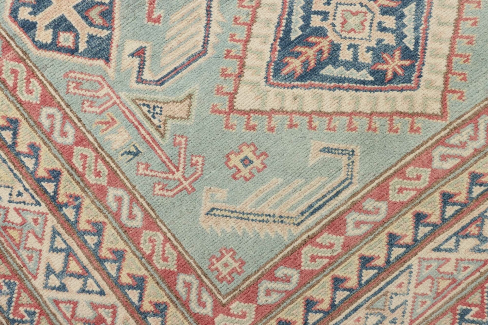Hand-Knotted Wool Kazak Pakistani Rug, 123 × 179 cm