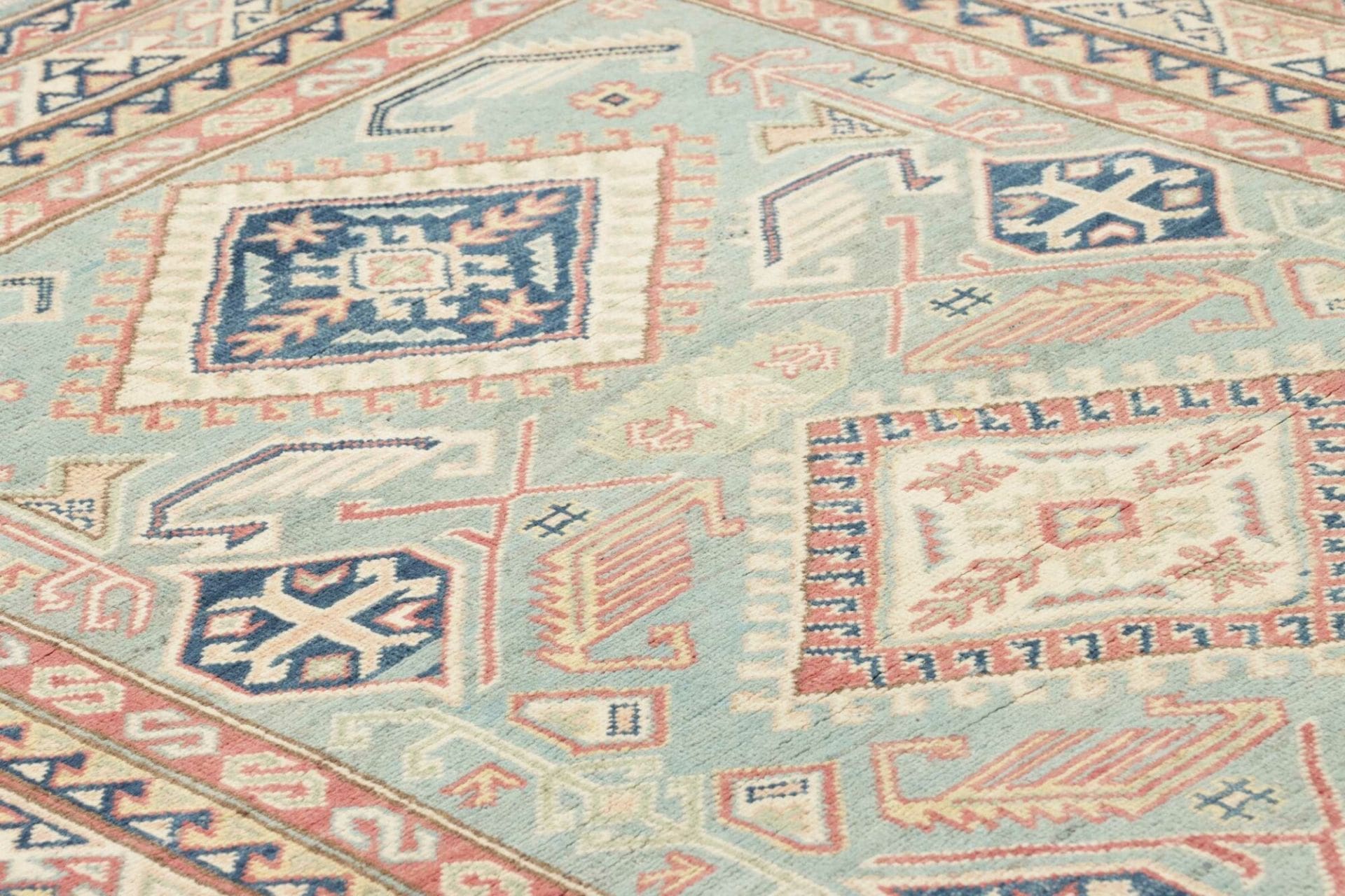 Hand-Knotted Wool Kazak Pakistani Rug, 123 × 179 cm