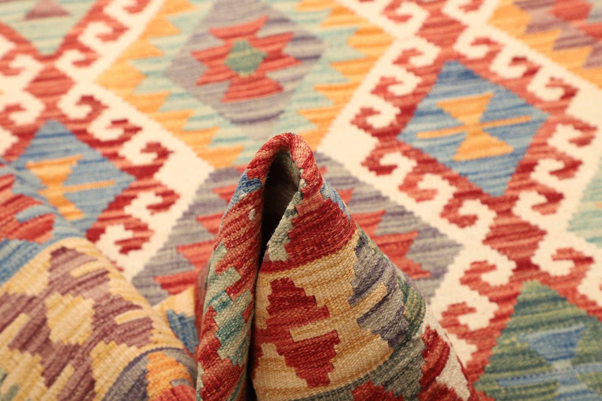 Kilim Pakistani Rug 160 × 192 cm, Wool, hand-woven