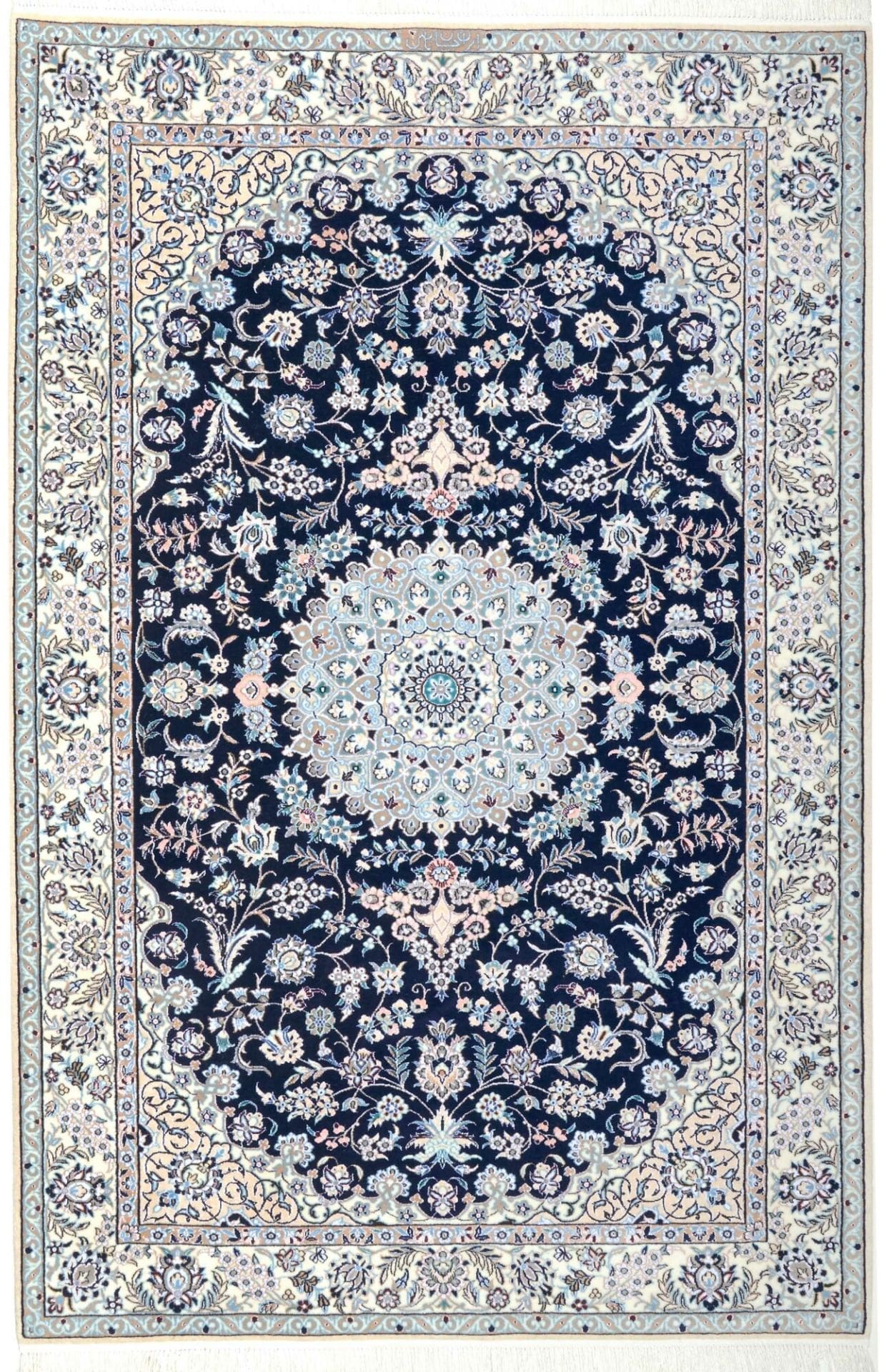 Hand-Knotted Wool Nain Persian Rug, 128 × 190 cm