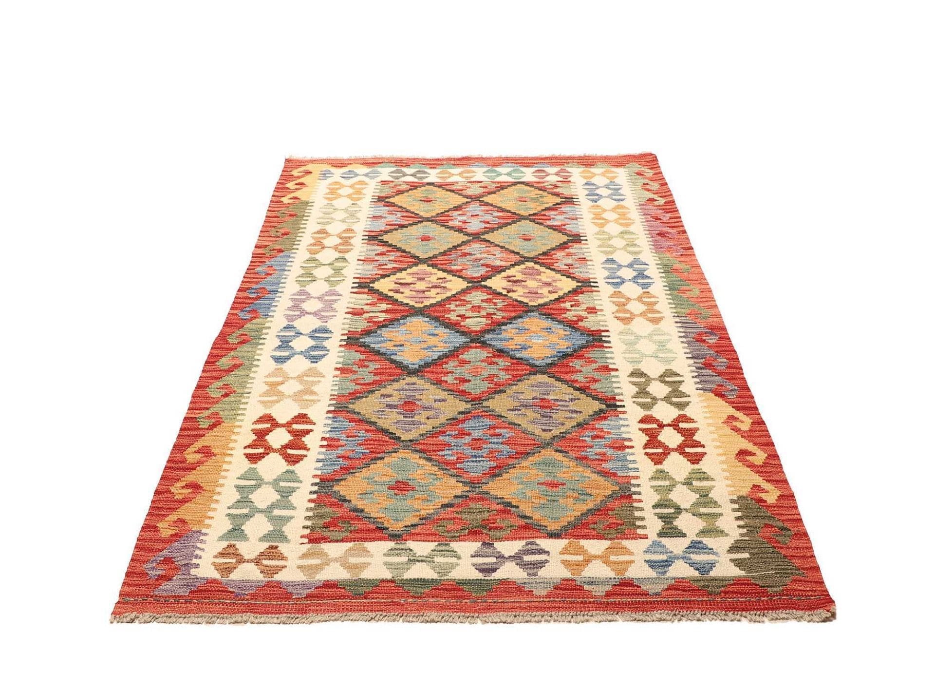 kelim-teppich-128-x-200-cm-handgewebt-rustikales-flair-wolle-1 Kilim Pakistani Rug — hand-woven, 128 × 200 cm, Wool