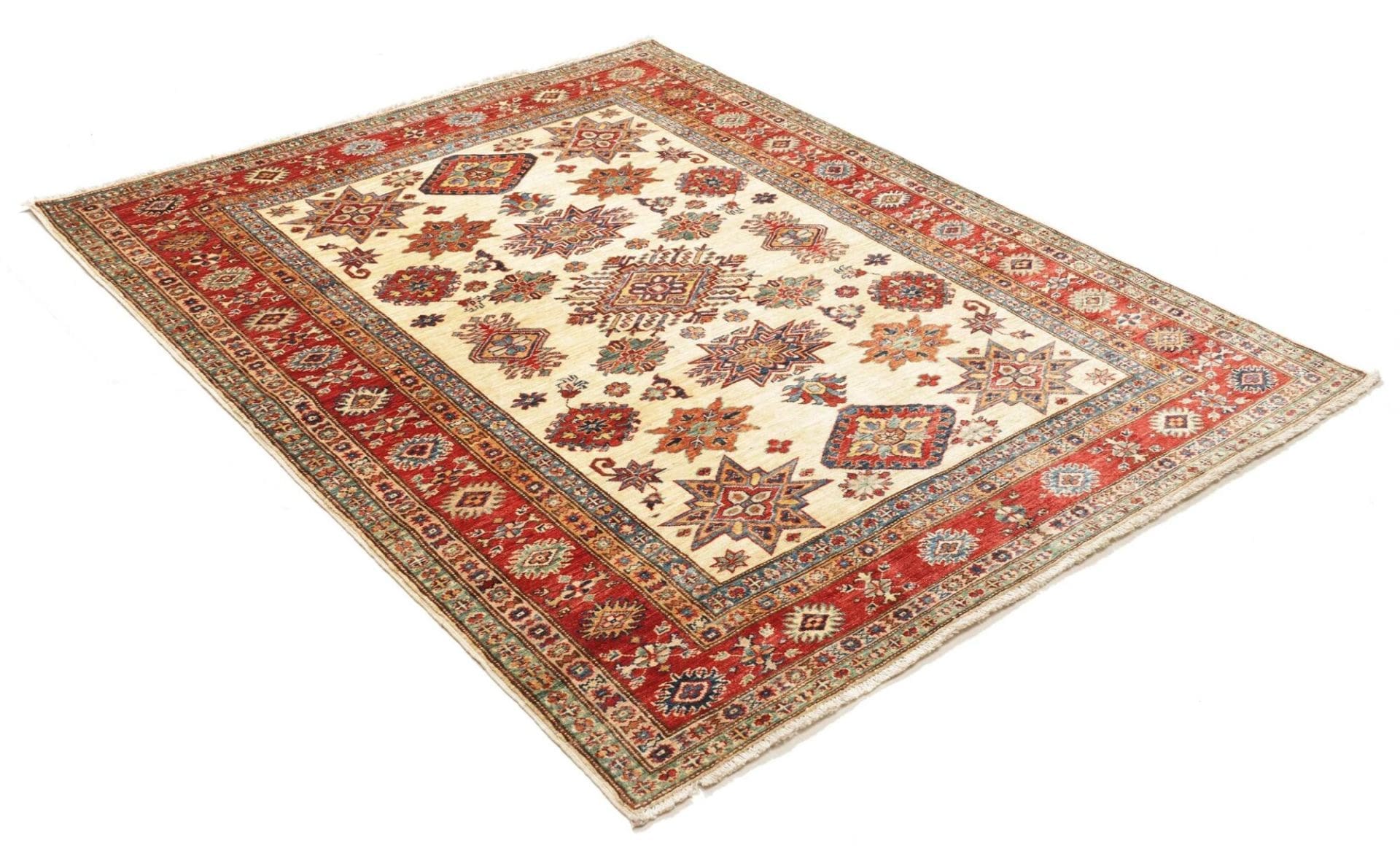 Hand-Knotted Wool Kazak Pakistani Rug, 156 × 195 cm