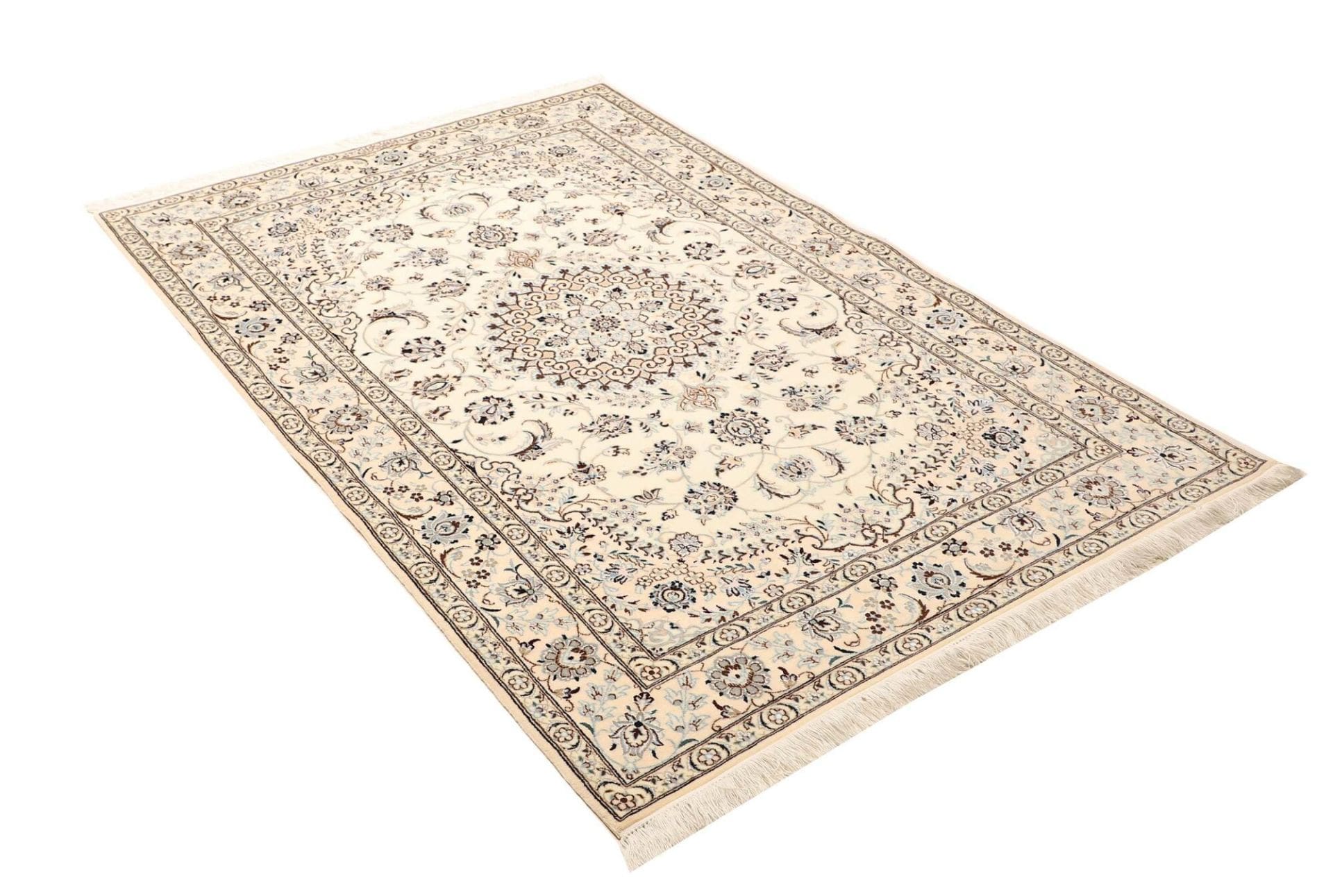 Hand-Knotted Wool Nain Persian Rug, 126 × 188 cm