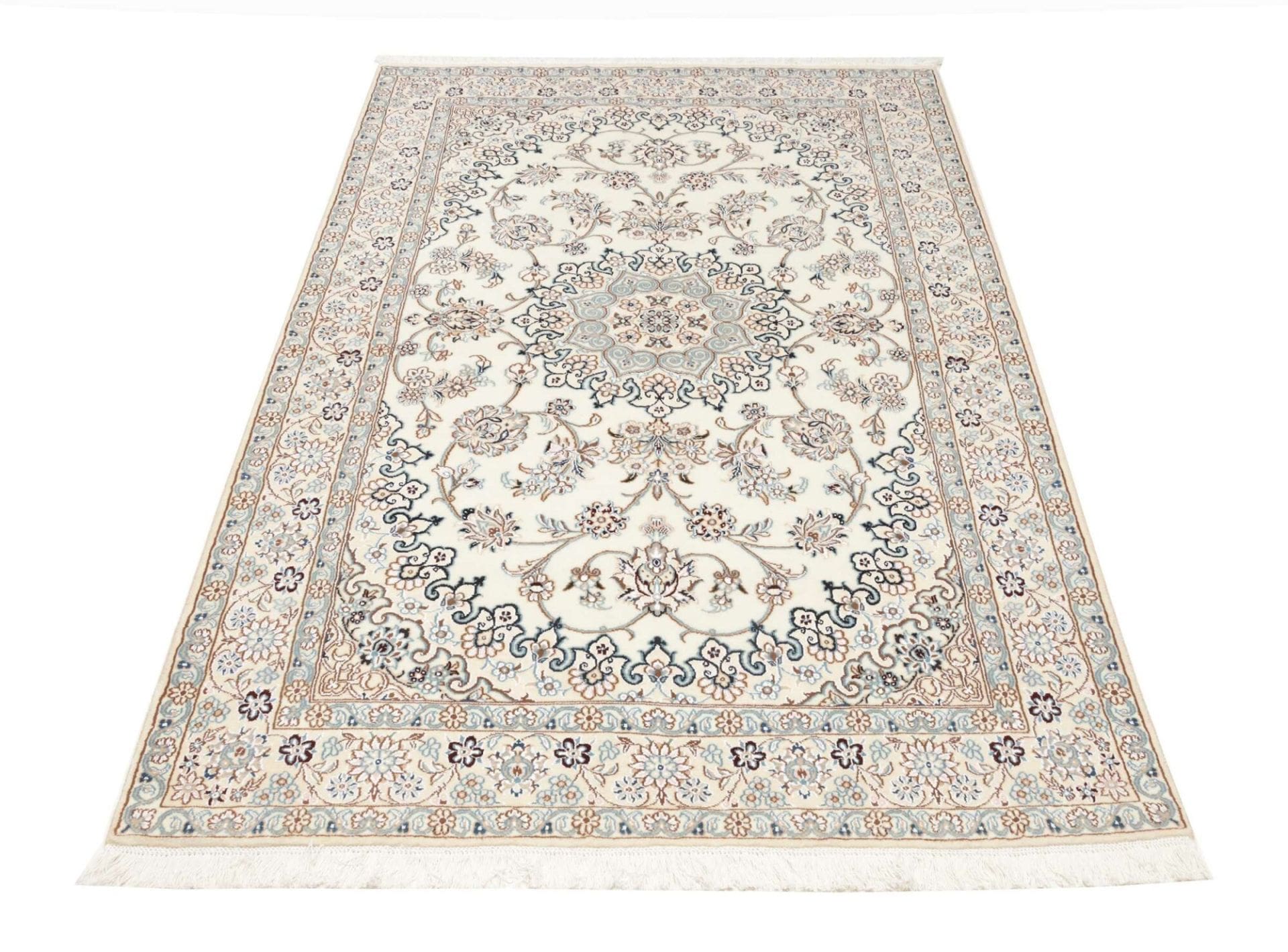 nain-teppich-139-x-217-cm-florale-muster-handgeknupft-perserteppich-3 Nain Persian Rug 139 × 217 cm, Wool, hand-knotted