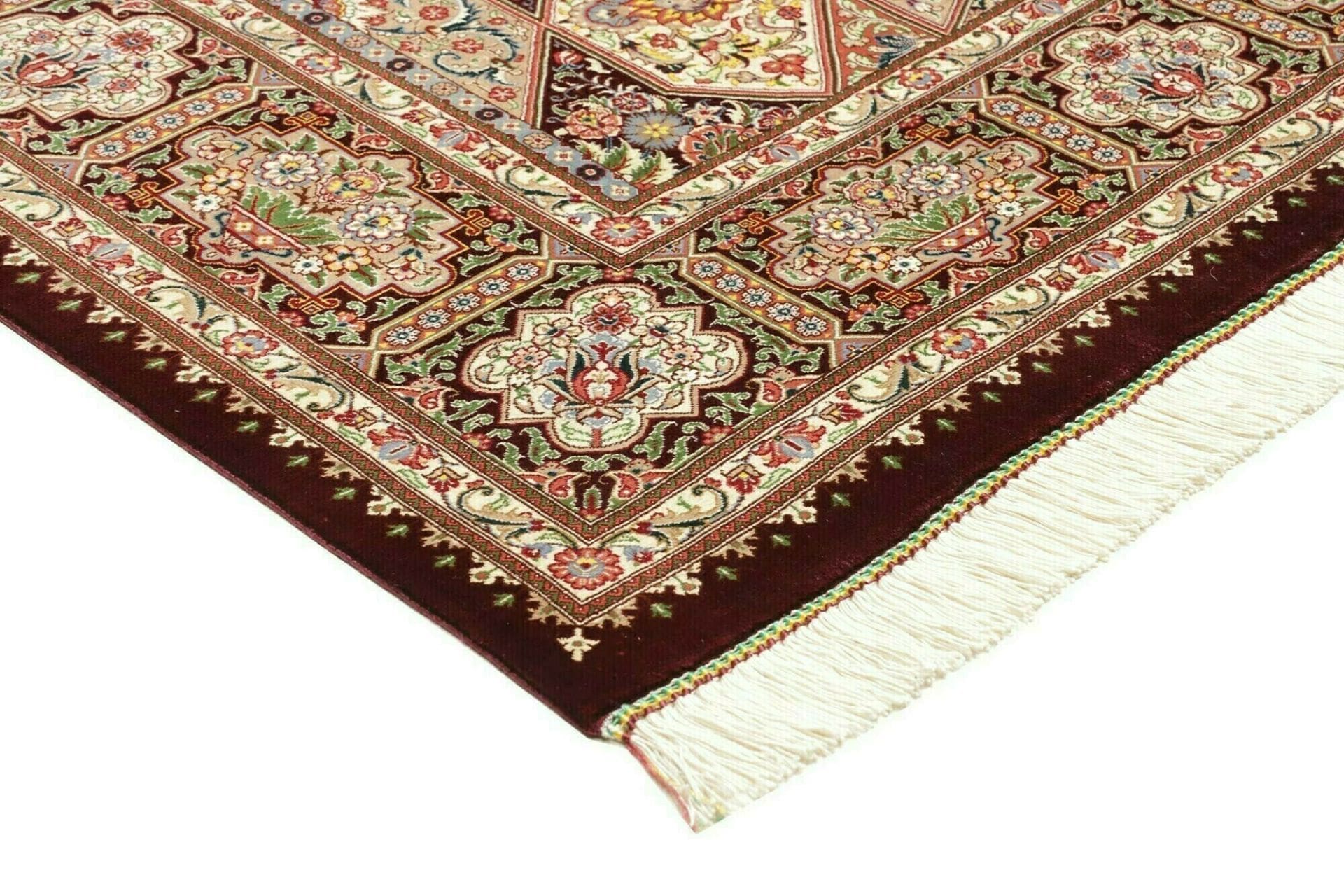 Hand-Knotted Silk Qom Persian Rug, 136 × 200 cm