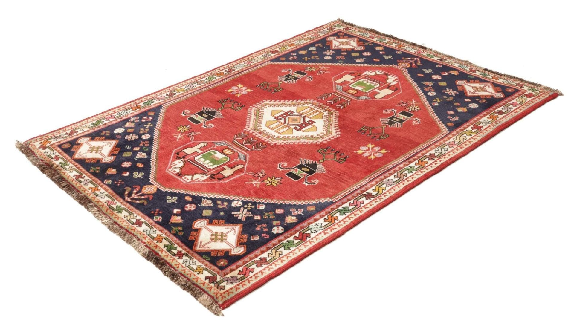 Qashqai Persian Rug — hand-knotted, 125 × 174 cm, Wool