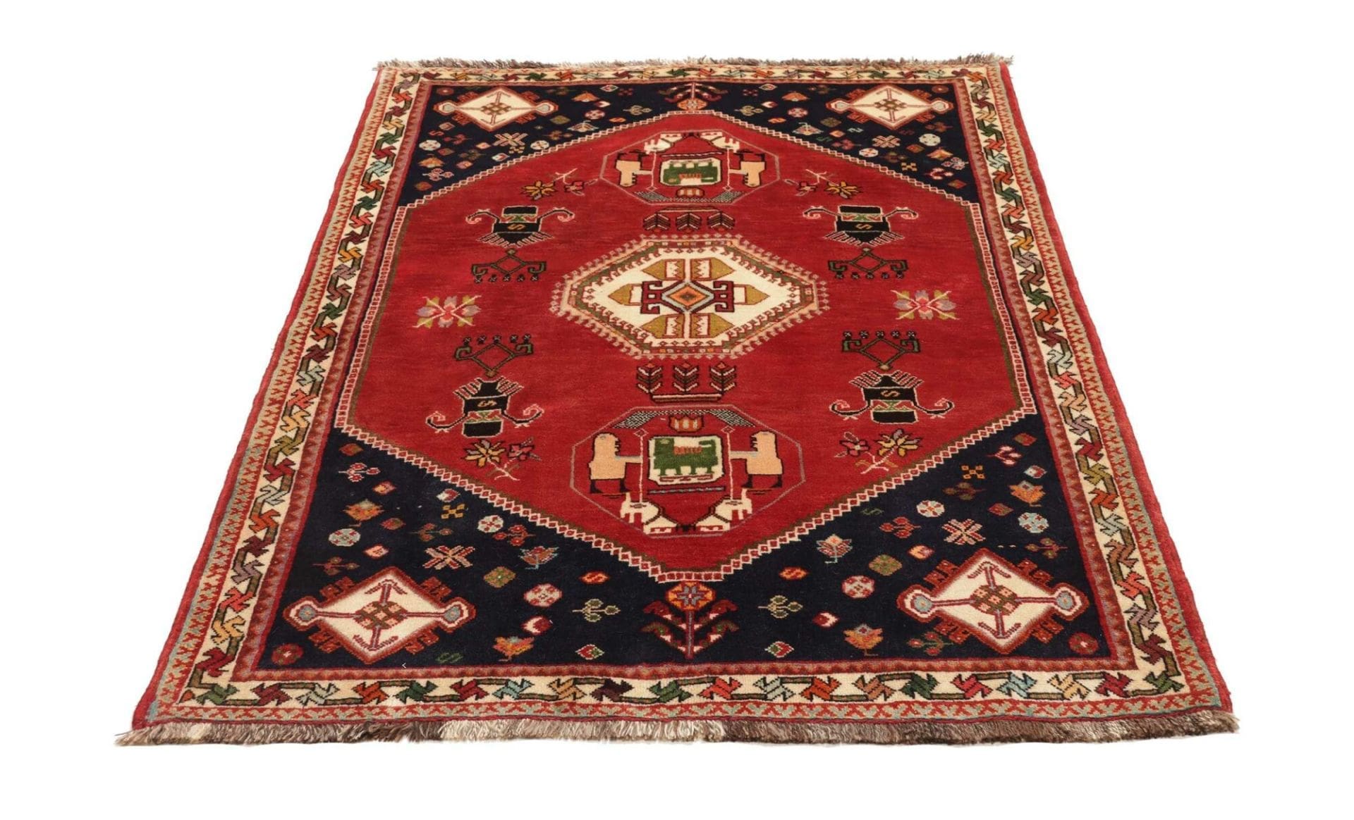 Qashqai Persian Rug — hand-knotted, 125 × 174 cm, Wool