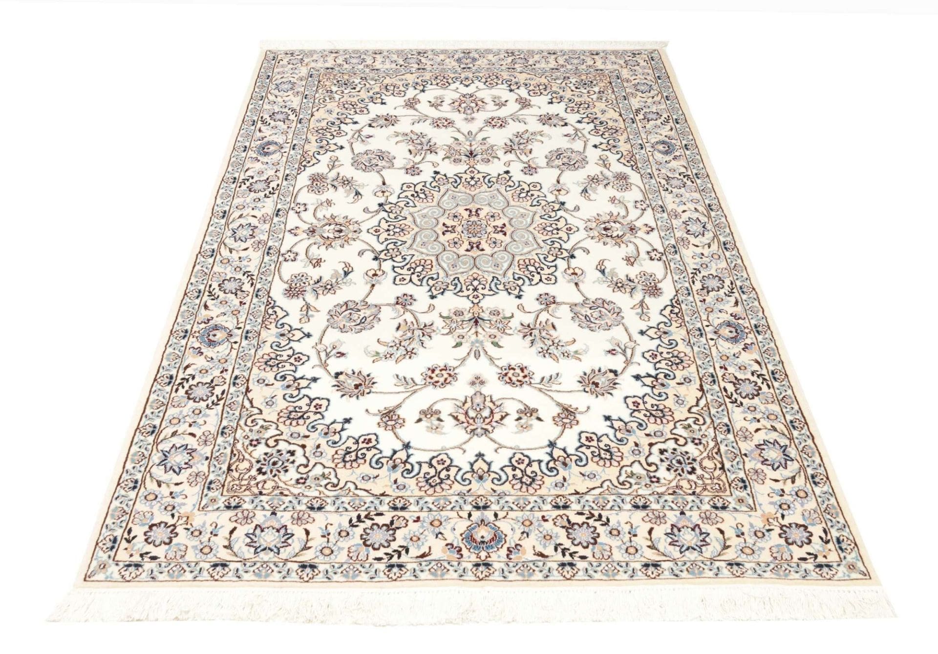 nain-teppich-133-x-206-cm-florale-muster-handgeknupft-perserteppich-3 Nain Persian Rug 133 × 206 cm, Wool, hand-knotted