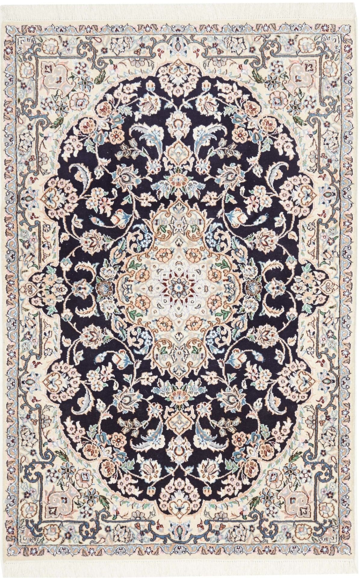 Hand-Knotted Wool Nain Persian Rug, 106 × 153 cm