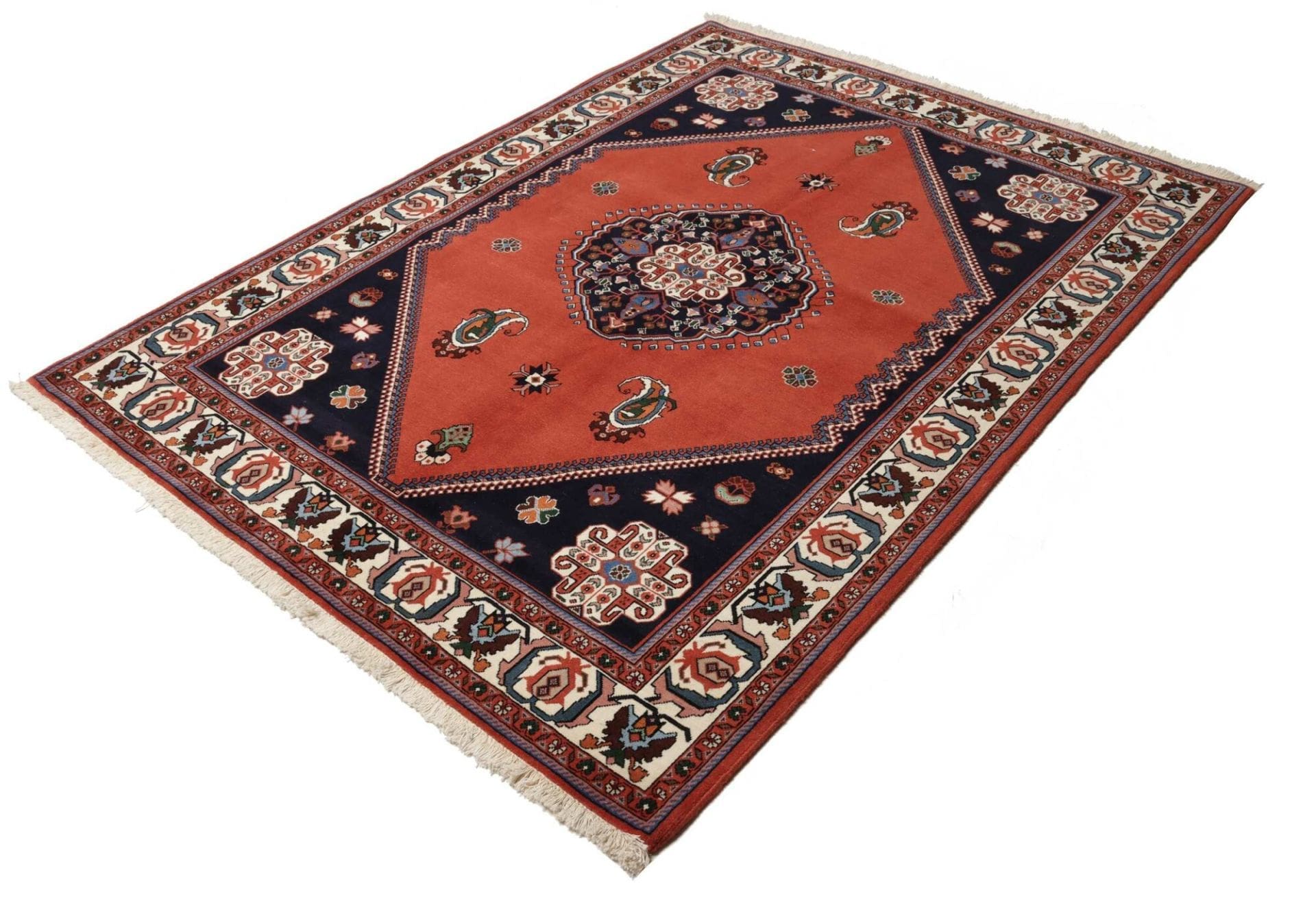 Hand-Knotted Wool Persian Rug, 152 × 201 cm