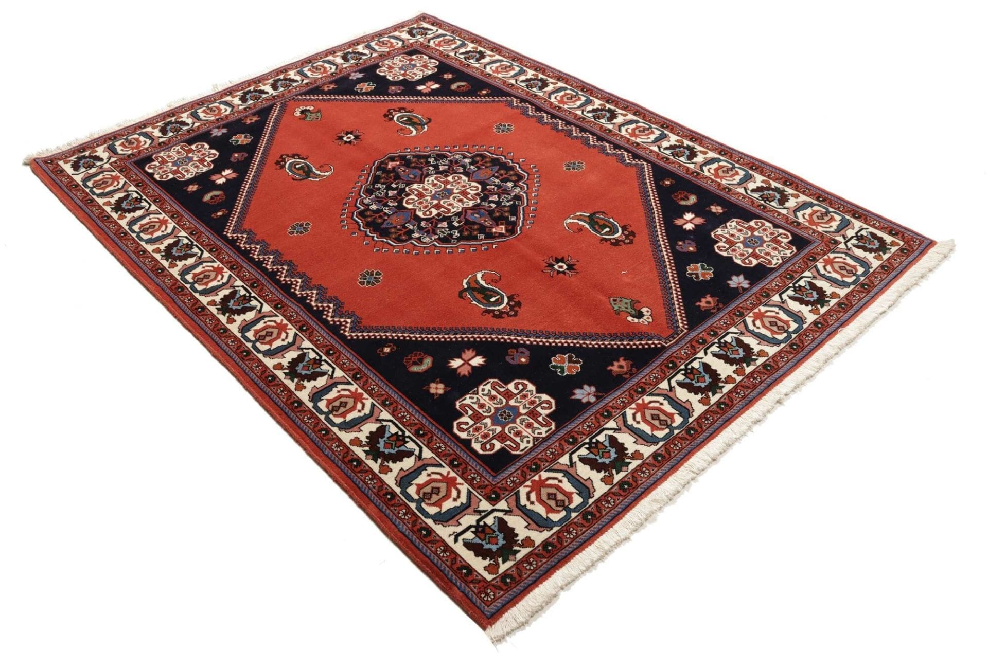 Hand-Knotted Wool Persian Rug, 152 × 201 cm