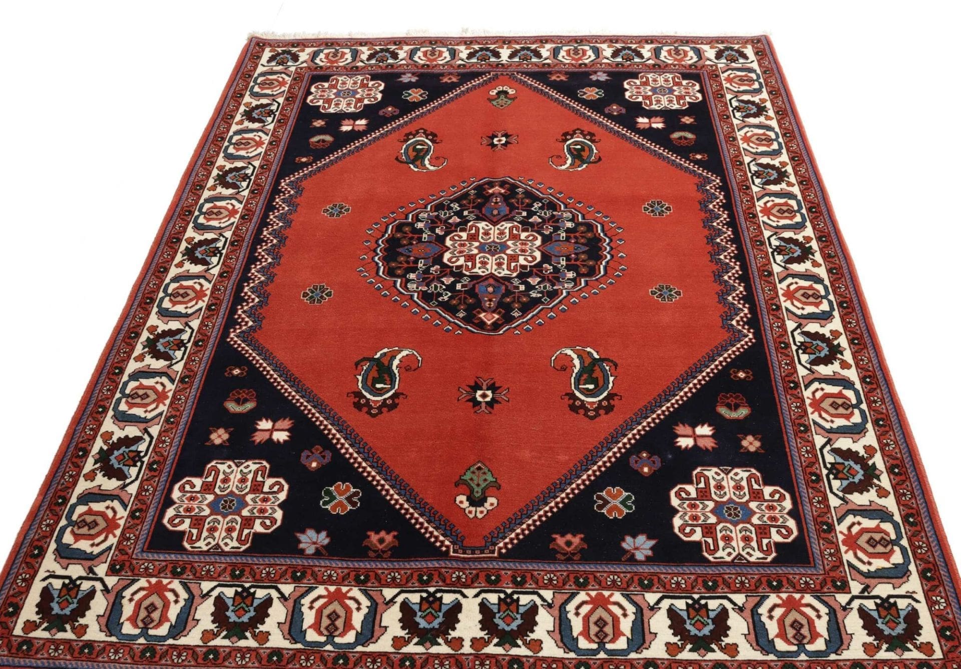 Hand-Knotted Wool Persian Rug, 152 × 201 cm
