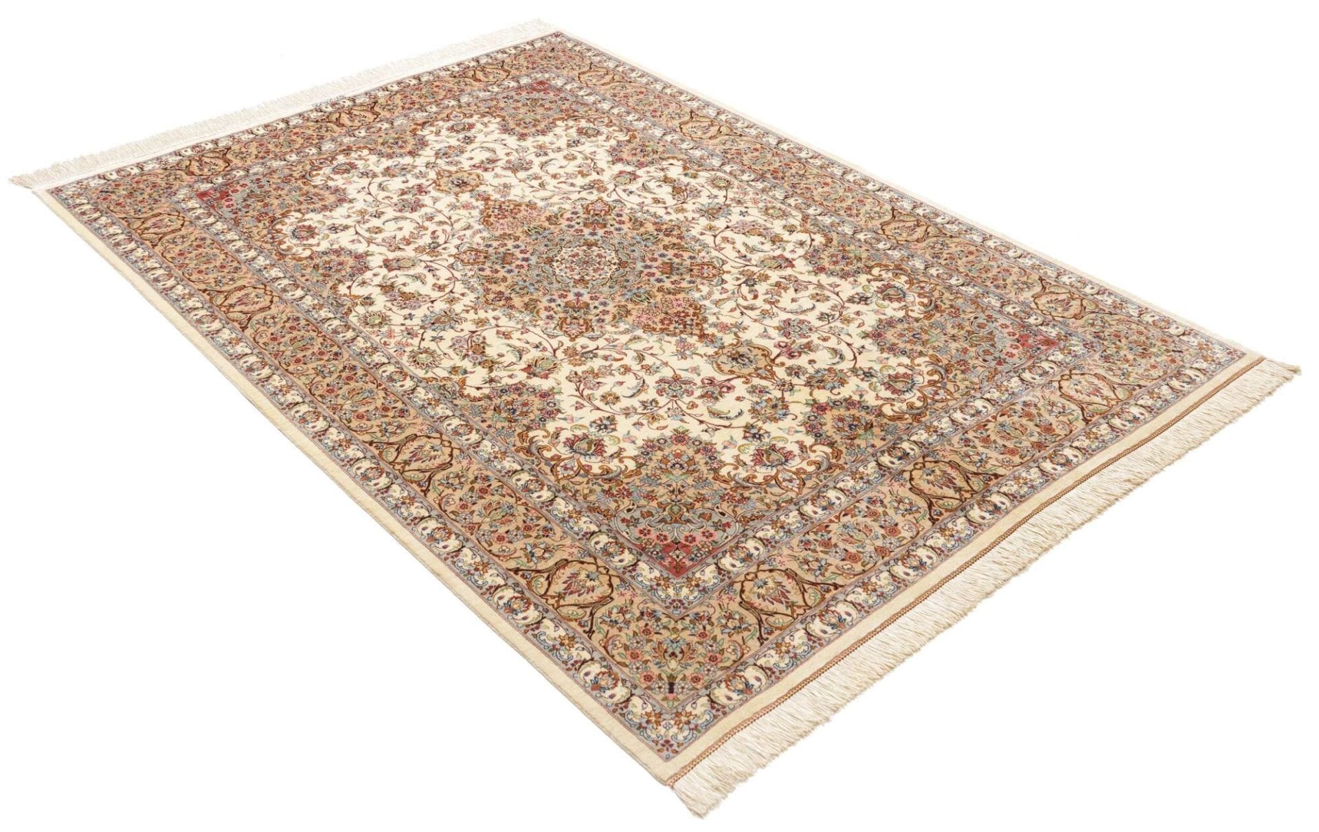 ghom-teppich-138-x-199-cm-seide-handgeknupft-perserteppich-2 Qom Persian Rug 138 × 199 cm, Silk, hand-knotted