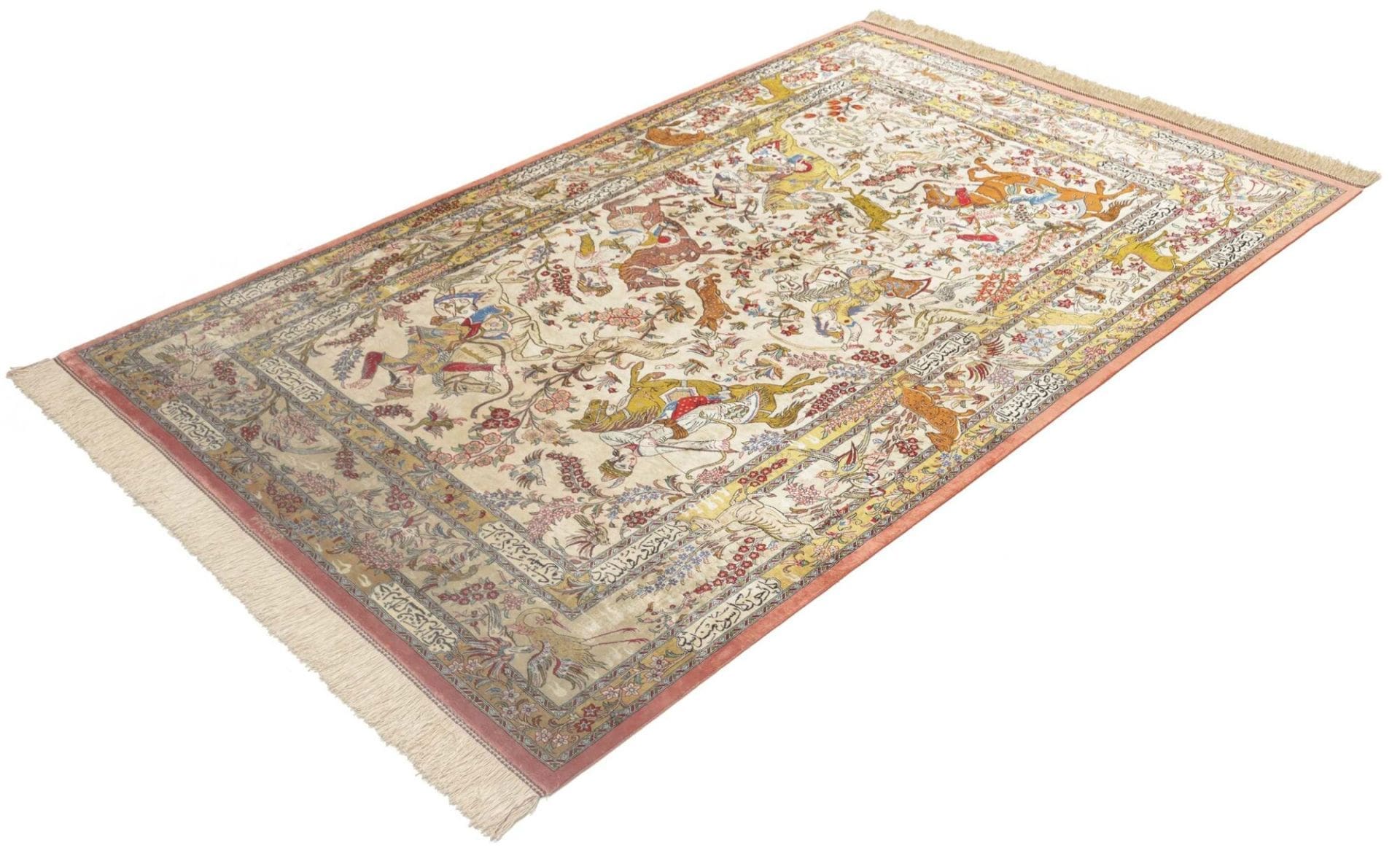 Qom Persian Rug 132 × 203 cm, Silk, hand-knotted