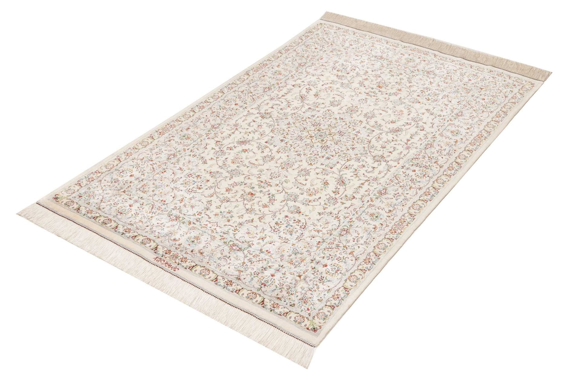 Qom Persian Rug — hand-knotted, 103 × 150 cm, Silk