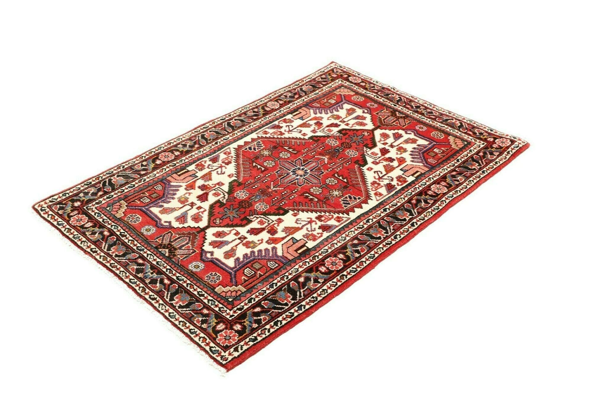 hamadan-teppich-88-x-135-cm-herati-muster-schurwolle-handgeknupft-1 Hand-Knotted Wool Hamadan Herati Persian Rug, 88 × 135 cm