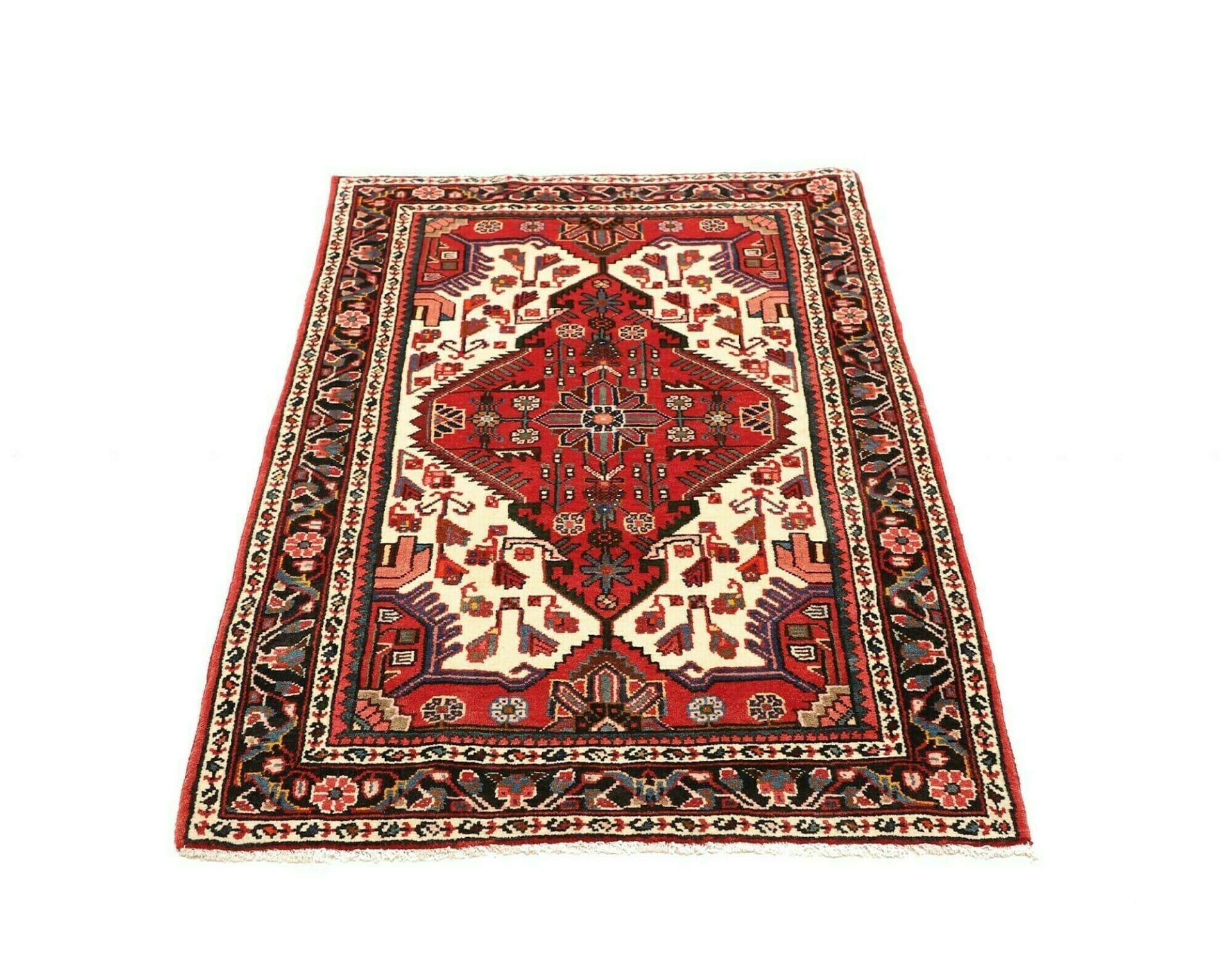 hamadan-teppich-88-x-135-cm-herati-muster-schurwolle-handgeknupft-3 Hand-Knotted Wool Hamadan Herati Persian Rug, 88 × 135 cm