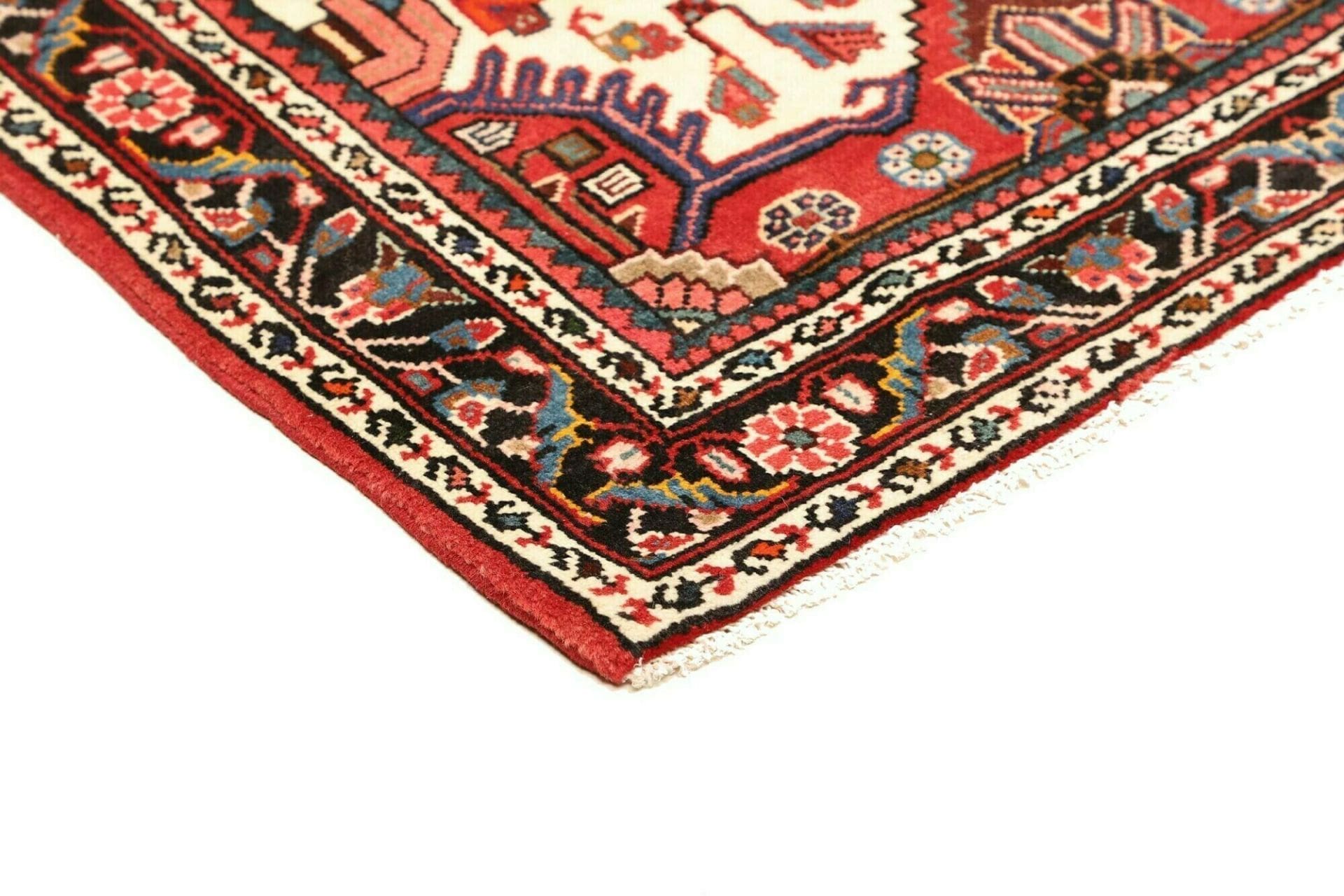 hamadan-teppich-88-x-135-cm-herati-muster-schurwolle-handgeknupft-4 Hand-Knotted Wool Hamadan Herati Persian Rug, 88 × 135 cm