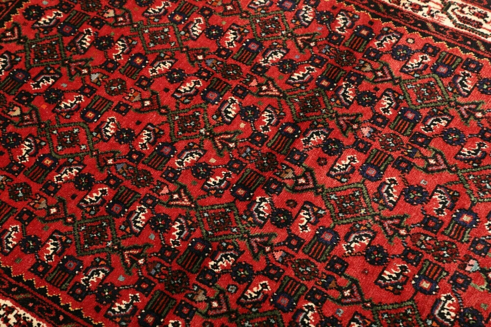 Hamadan Herati Persian Rug — hand-knotted, 107 × 157 cm, Wool