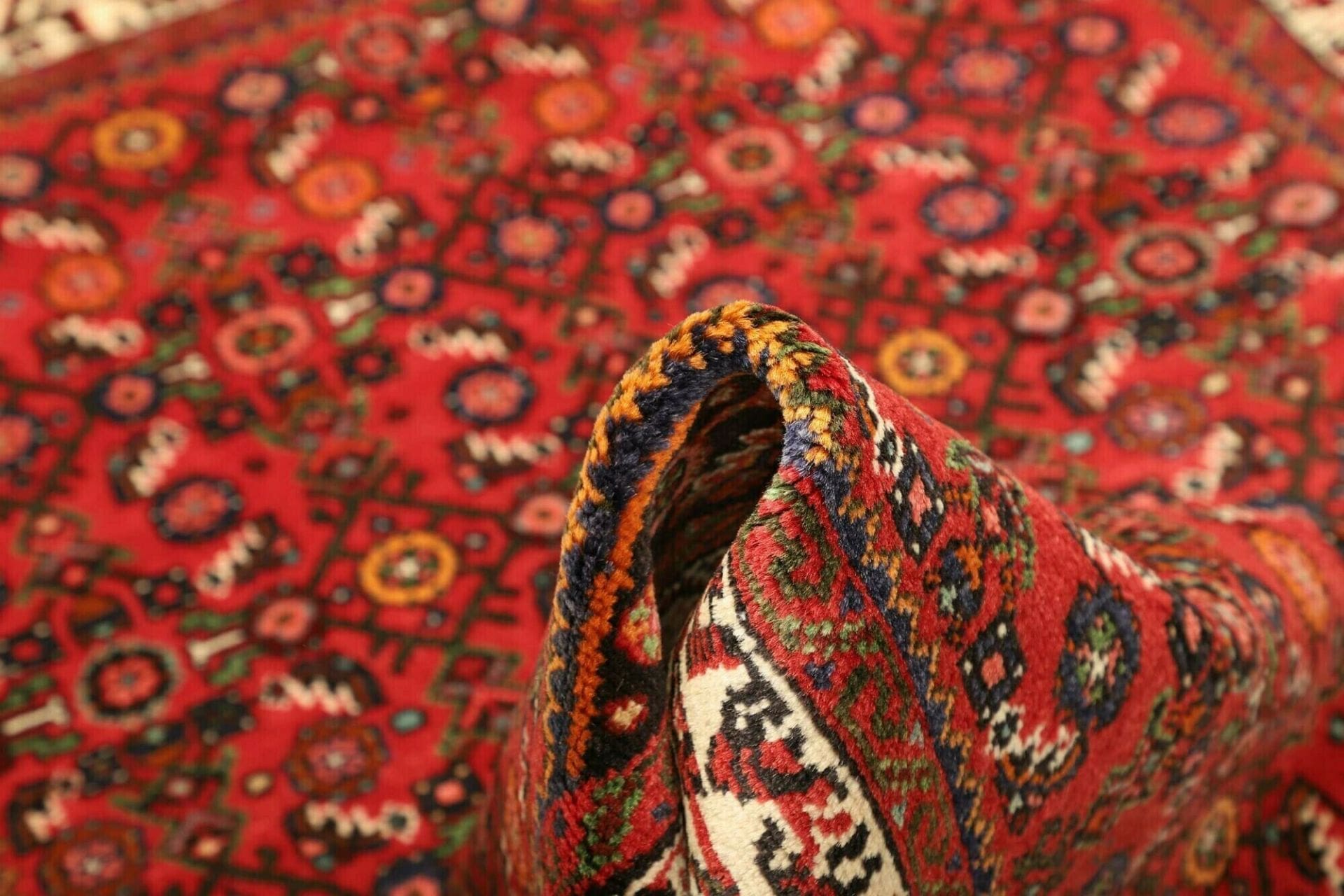 Hand-Knotted Wool Hamadan Herati Persian Rug, 108 × 154 cm