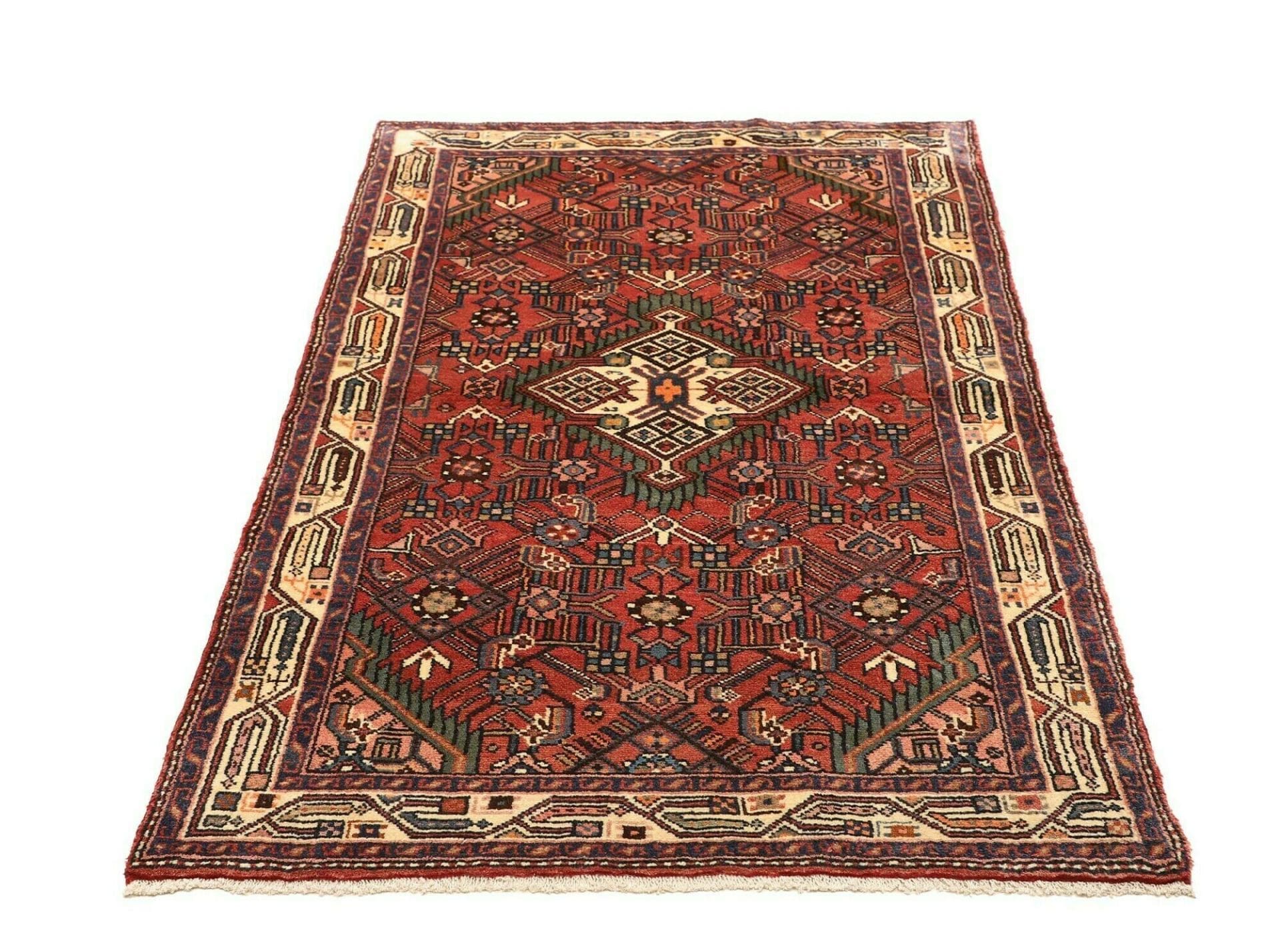 hamadan-teppich-103-x-157cm-schurwolle-geometrisches-muster-handgeknupft-3 Hamadan Persian Rug 103 × 157 cm, Wool, hand-knotted