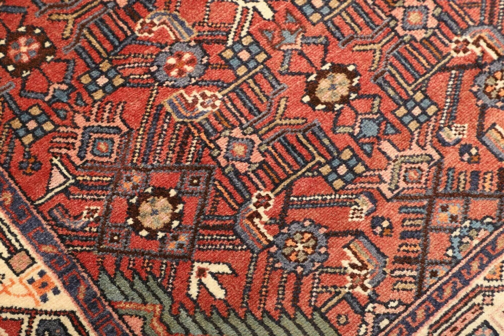 hamadan-teppich-103-x-157cm-schurwolle-geometrisches-muster-handgeknupft-5 Hamadan Persian Rug 103 × 157 cm, Wool, hand-knotted
