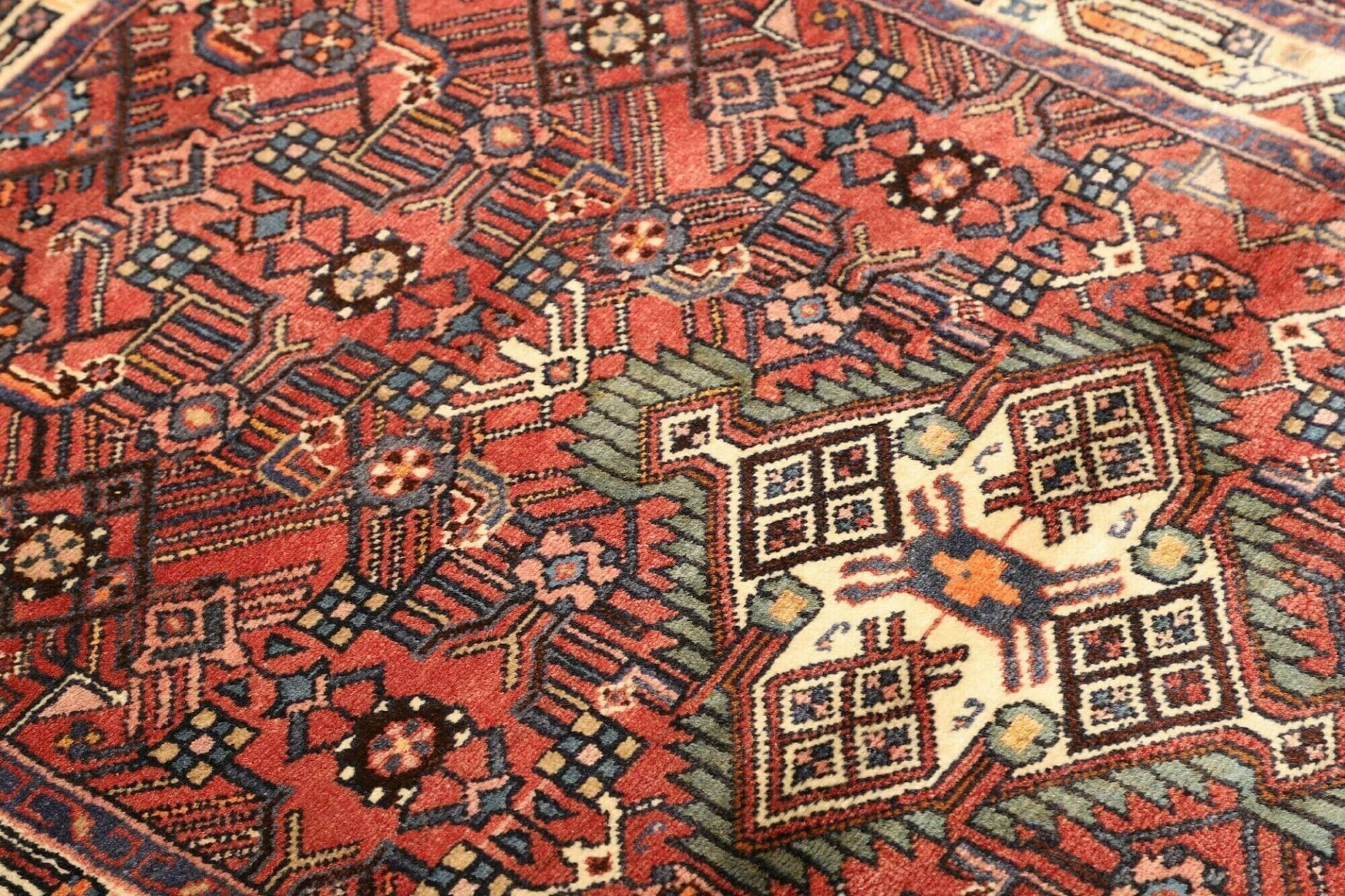 hamadan-teppich-103-x-157cm-schurwolle-geometrisches-muster-handgeknupft-6 Hamadan Persian Rug 103 × 157 cm, Wool, hand-knotted