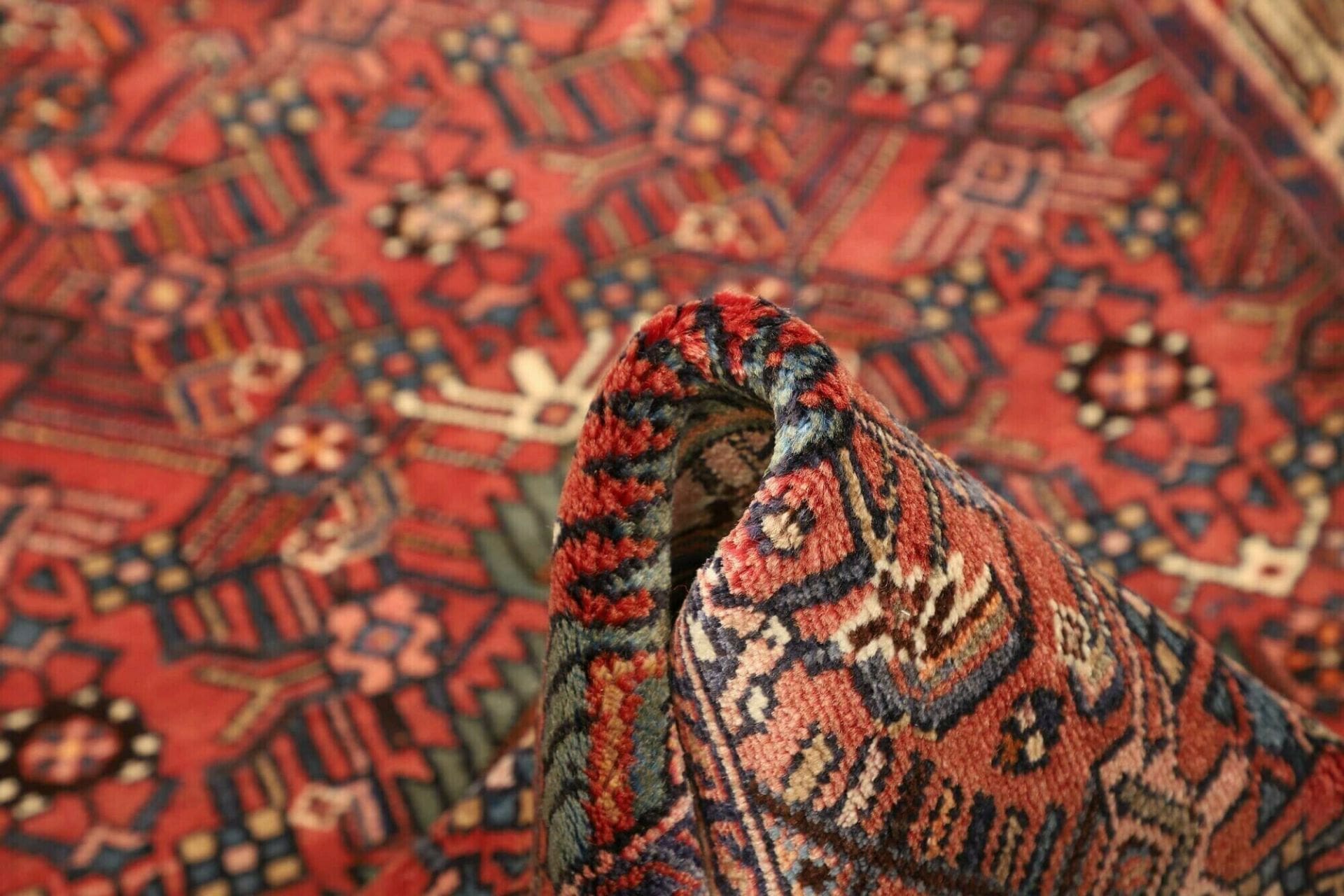 hamadan-teppich-103-x-157cm-schurwolle-geometrisches-muster-handgeknupft-8 Hamadan Persian Rug 103 × 157 cm, Wool, hand-knotted