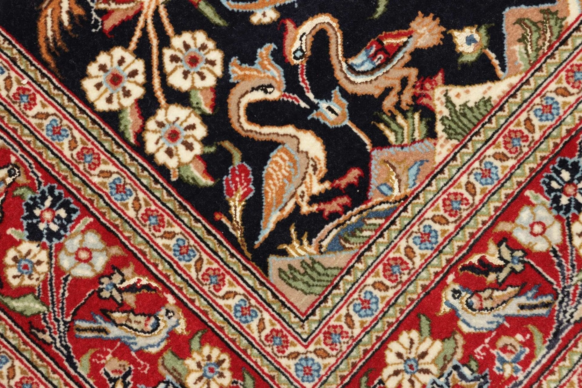 Hand-Knotted Wool & Silk Isfahan Persian Rug, 101 × 154 cm