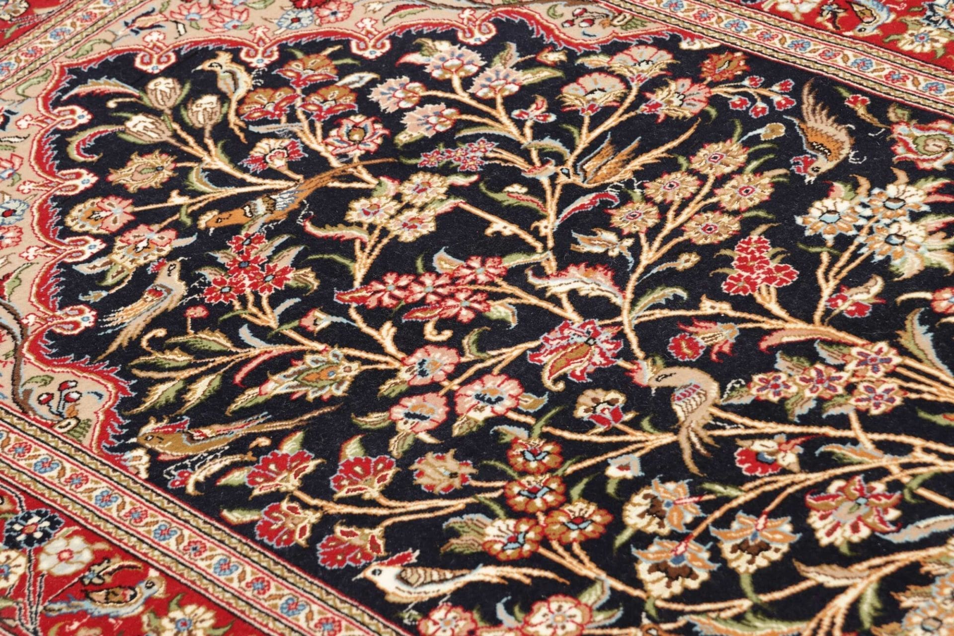 Hand-Knotted Wool & Silk Isfahan Persian Rug, 101 × 154 cm