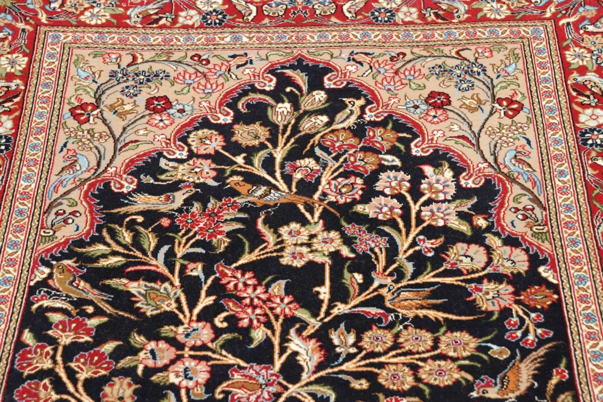 Hand-Knotted Wool & Silk Isfahan Persian Rug, 101 × 154 cm