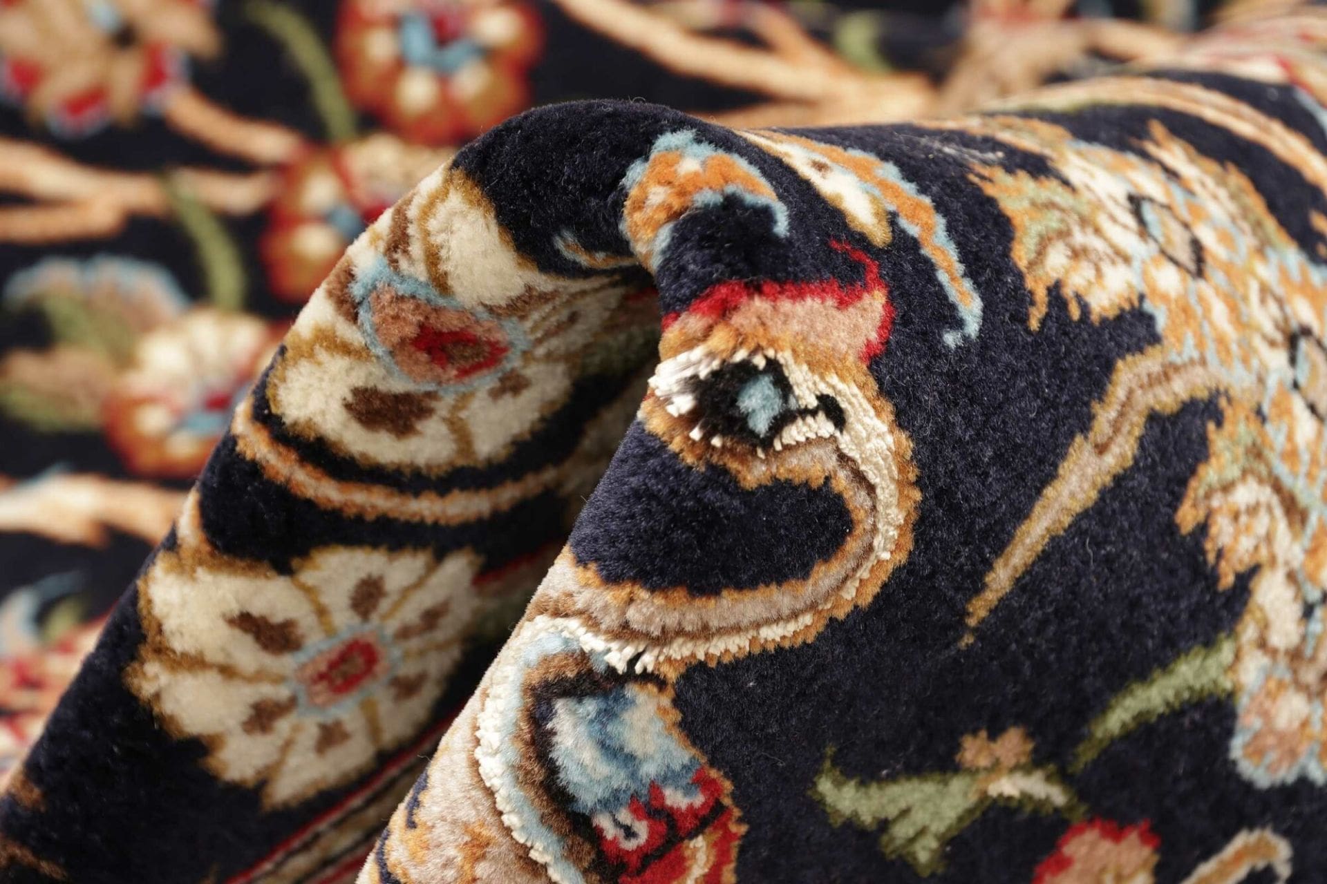 Hand-Knotted Wool & Silk Isfahan Persian Rug, 101 × 154 cm