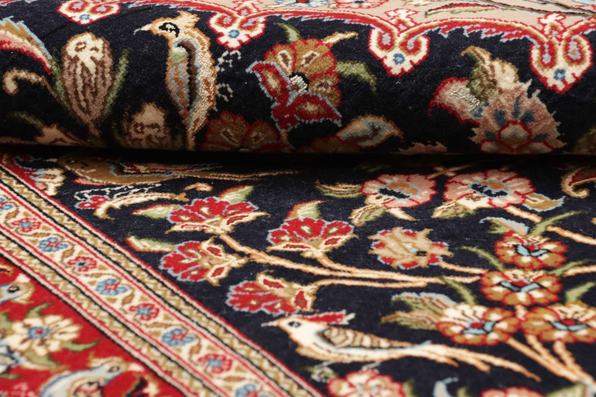 Hand-Knotted Wool & Silk Isfahan Persian Rug, 101 × 154 cm