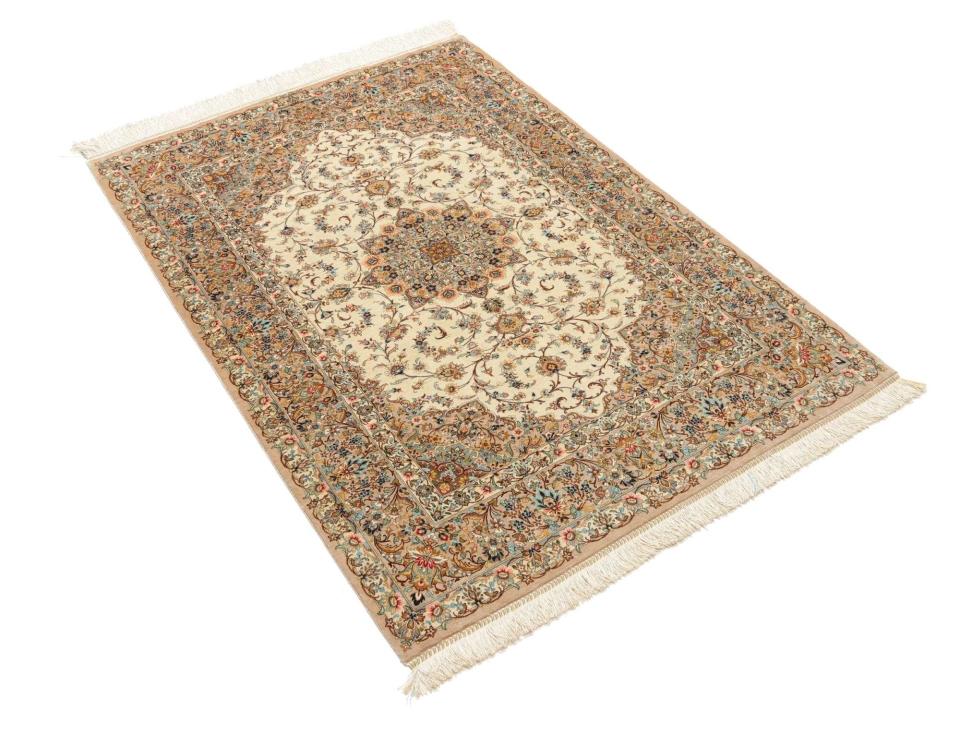 Qom Persian Rug 105 × 150 cm, Silk, hand-knotted