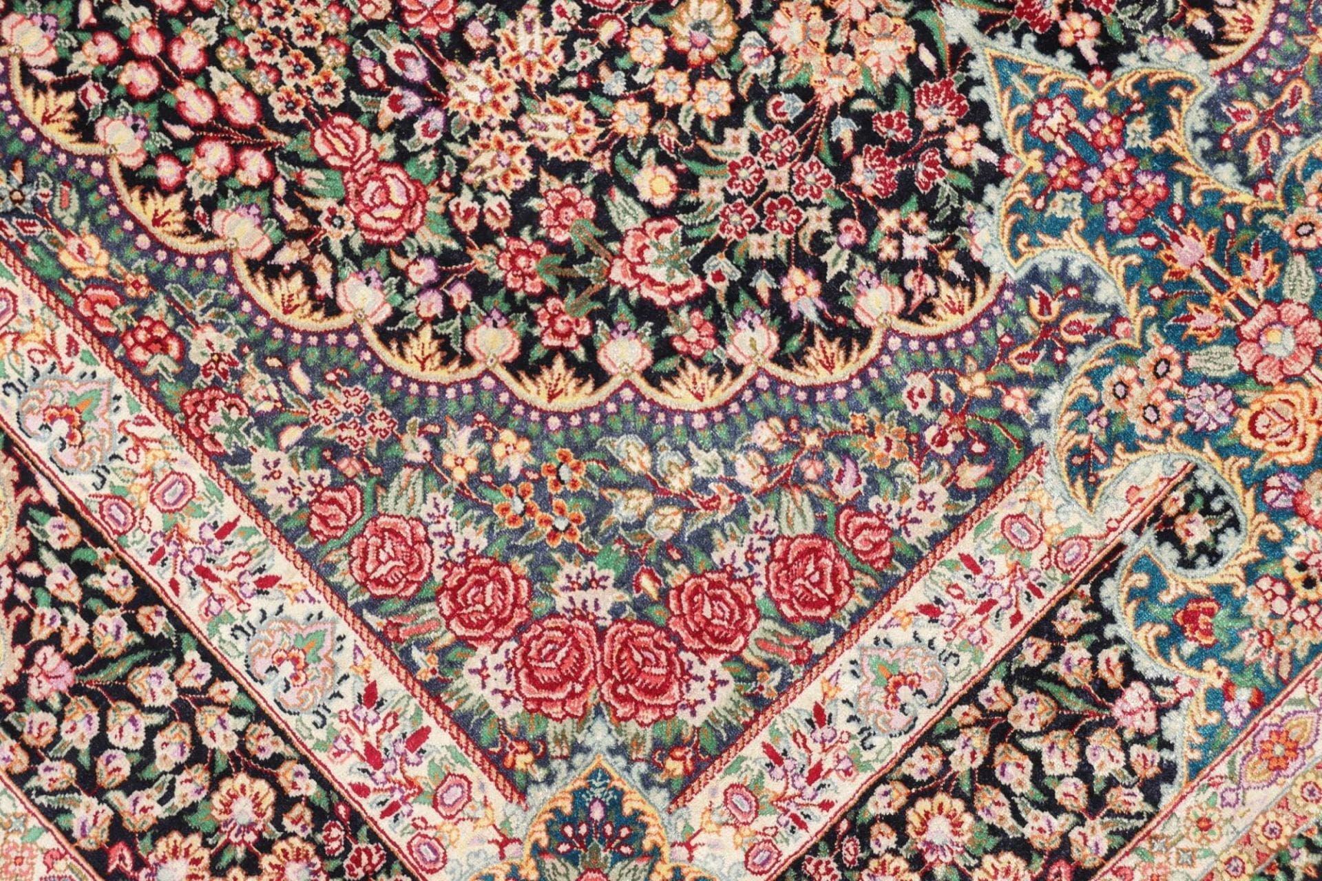 Hand-Knotted Silk Qom Persian Rug, 104 × 154 cm