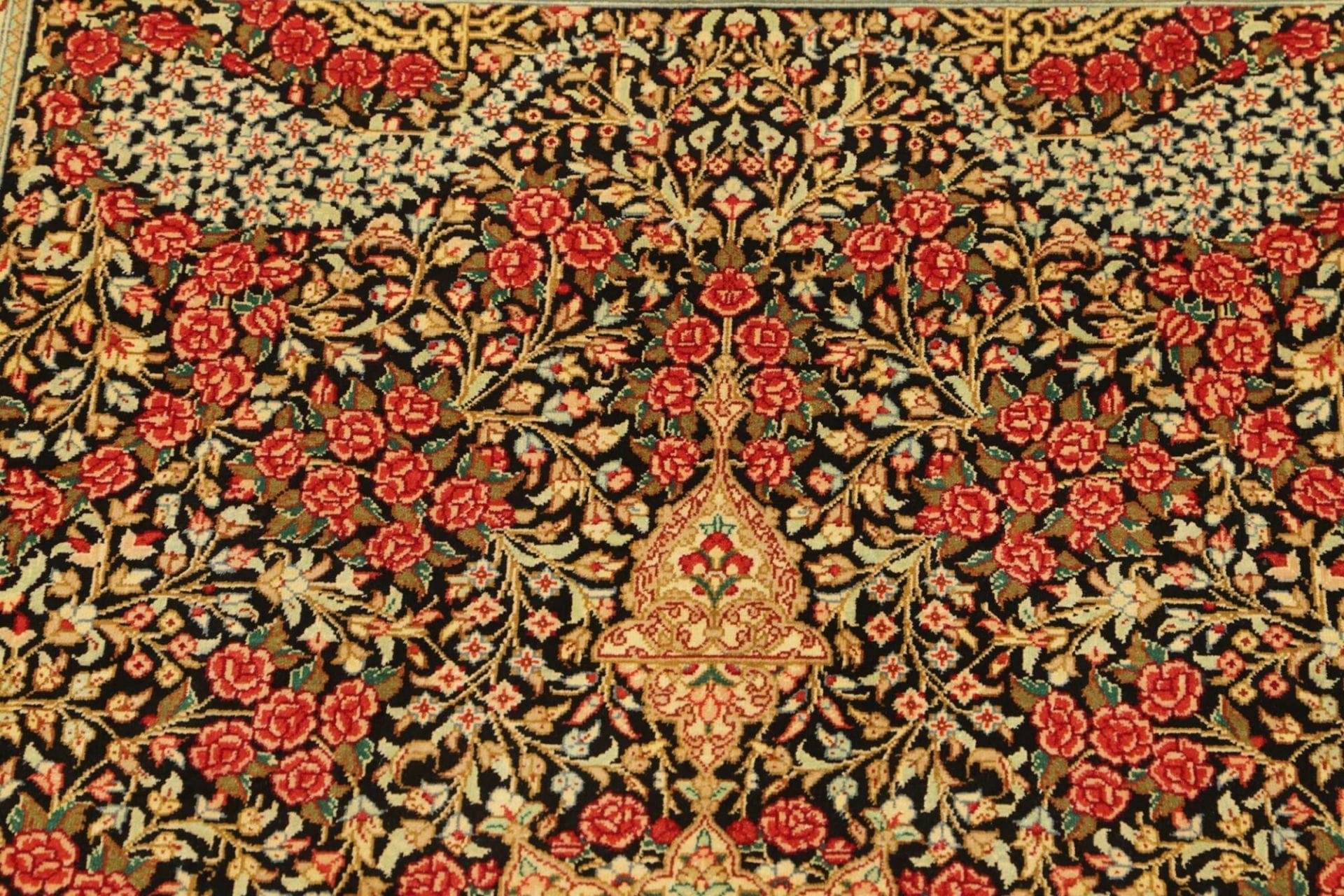 Qom Persian Rug — hand-knotted, 98 × 151 cm, Silk