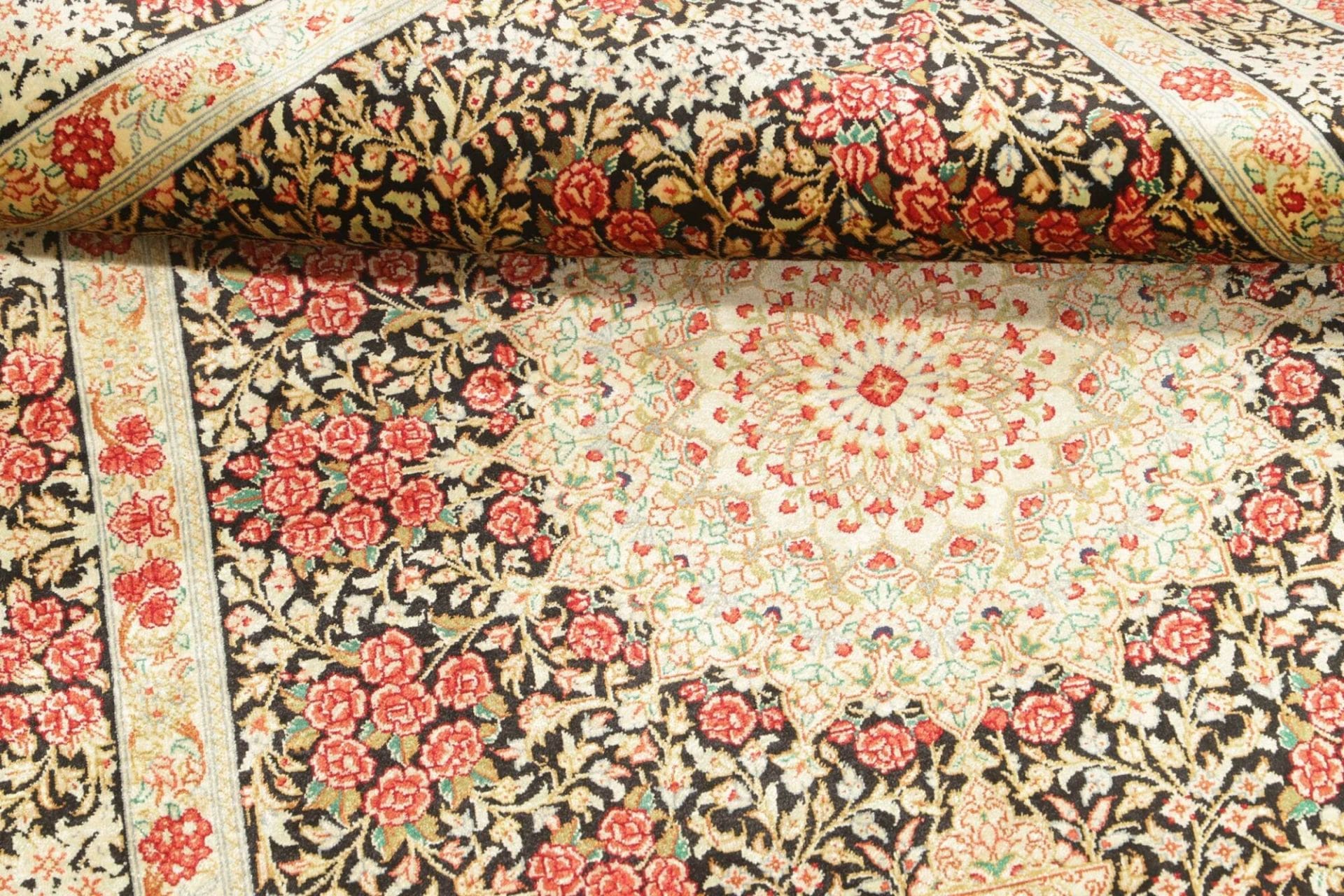 Qom Persian Rug — hand-knotted, 98 × 151 cm, Silk