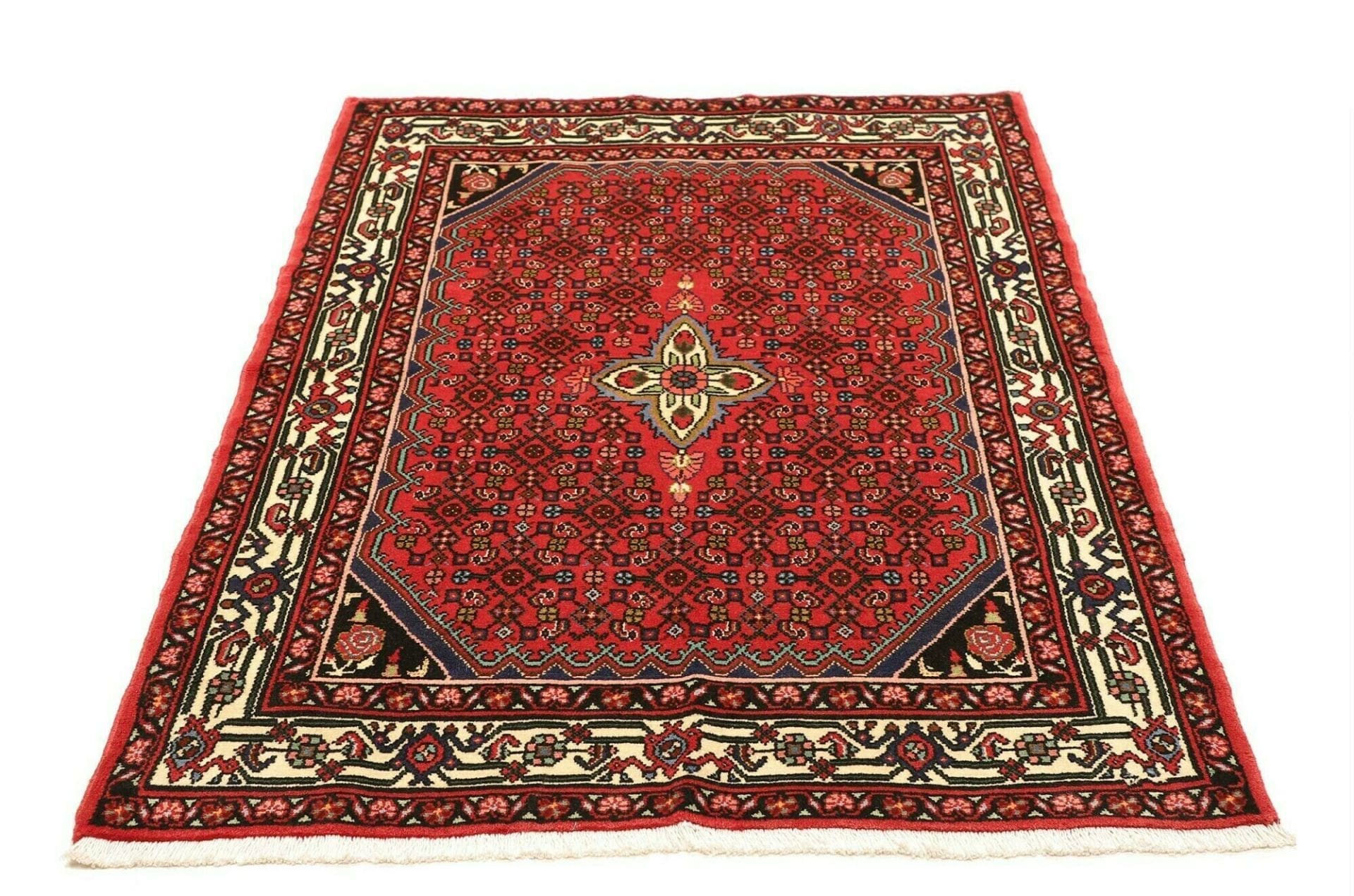 Hamadan Herati Persian Rug 109 × 147 cm, Wool, hand-knotted