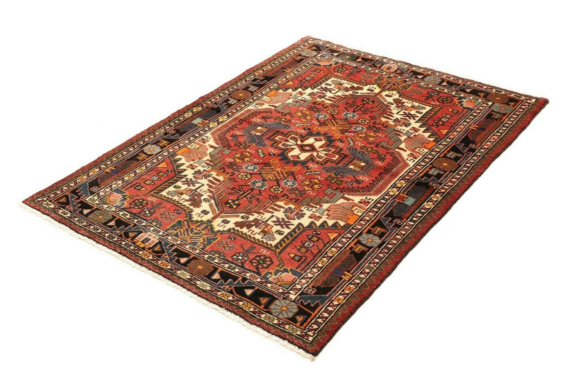 Hamadan Herati Persian Rug 110 × 152 cm, Wool, hand-knotted