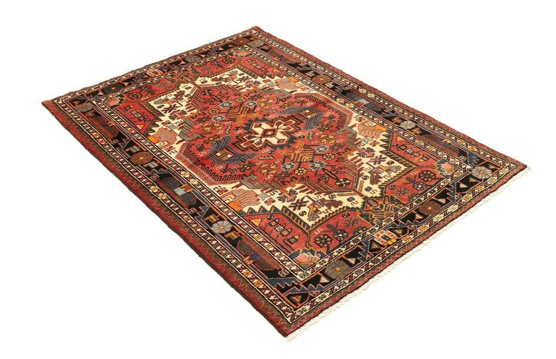 Hamadan Herati Persian Rug 110 × 152 cm, Wool, hand-knotted
