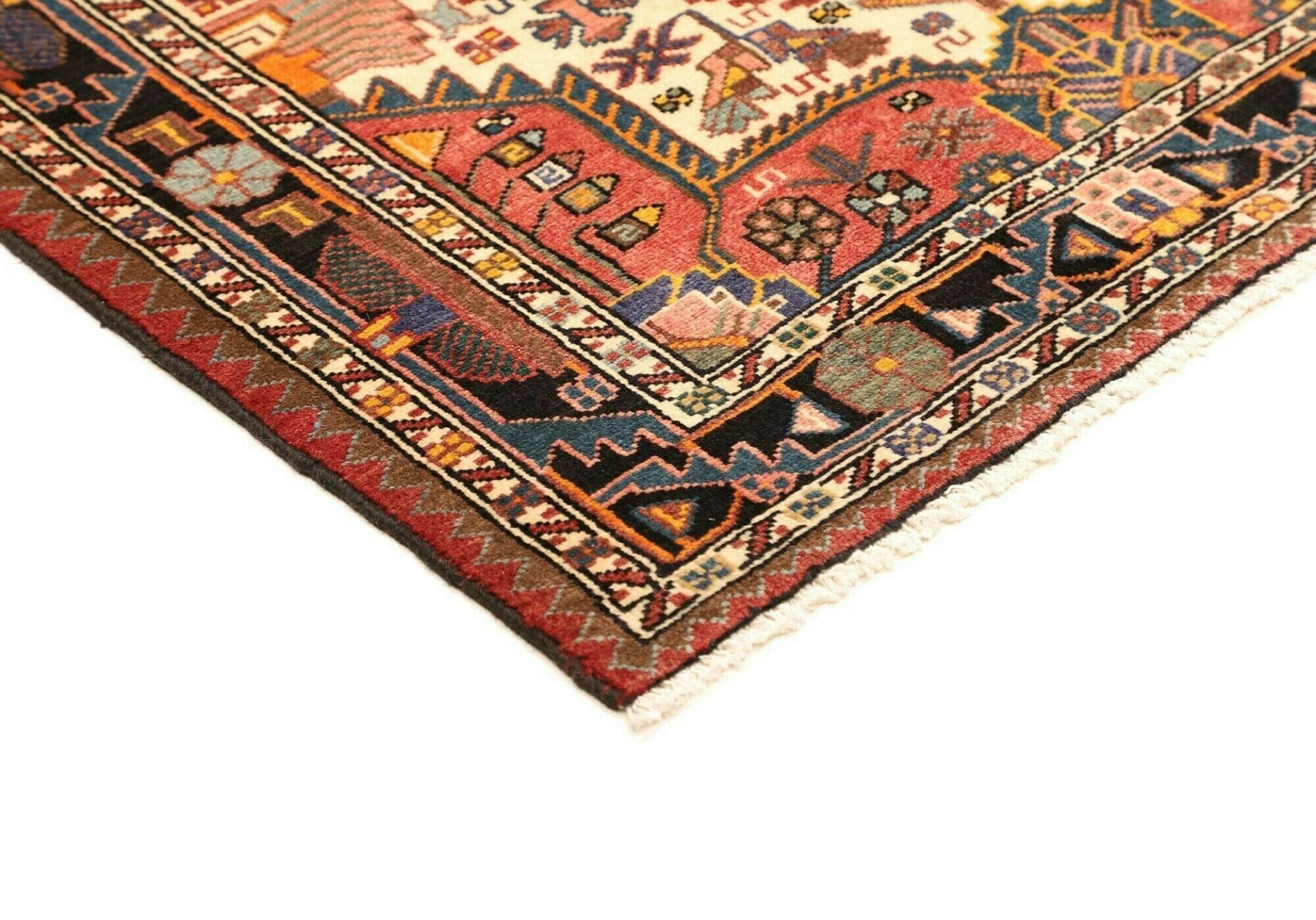 Hamadan Herati Persian Rug 110 × 152 cm, Wool, hand-knotted