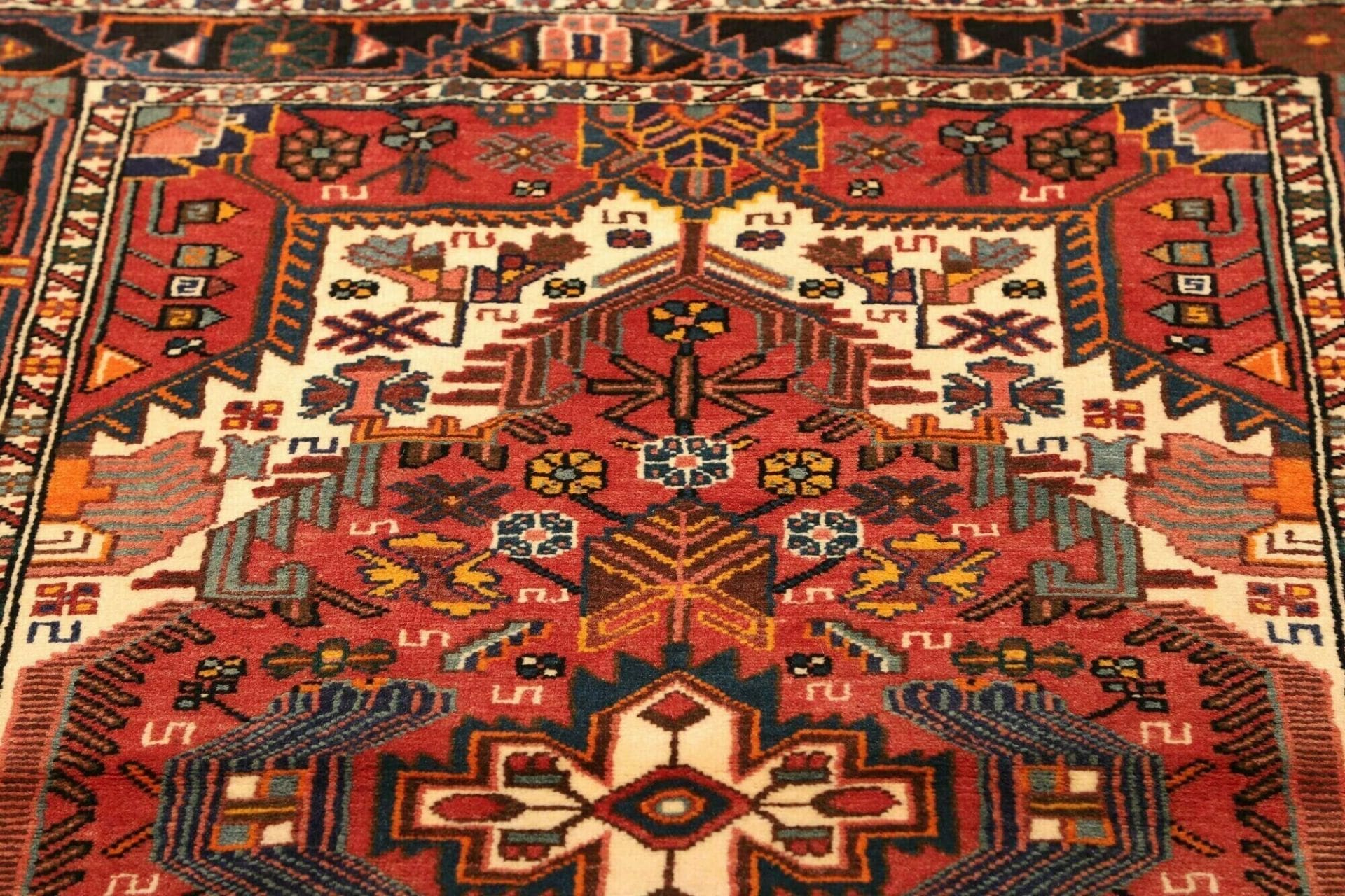 Hamadan Herati Persian Rug 110 × 152 cm, Wool, hand-knotted